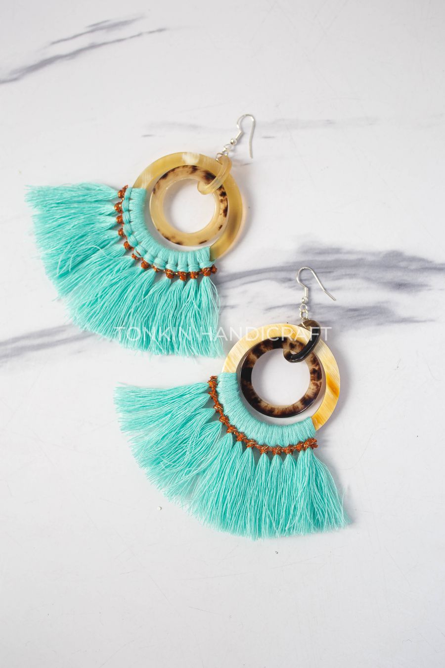 Macrame Horn Earrings