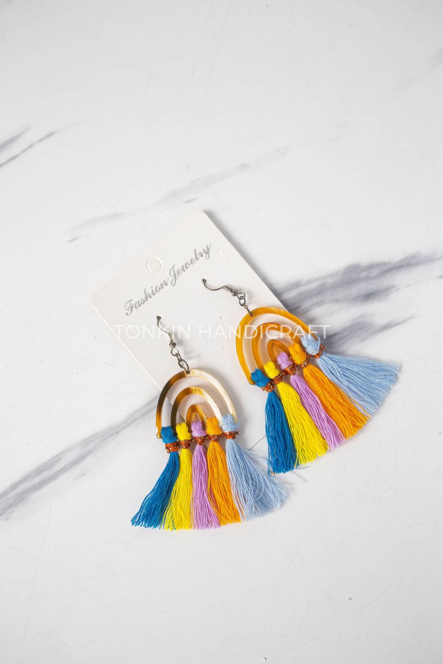 Bluen Macrame Horn Earrings