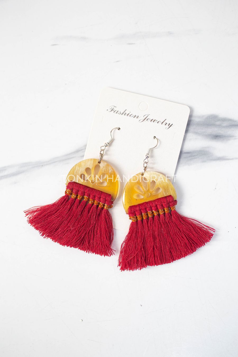 Renn Macrame Horn Earrings