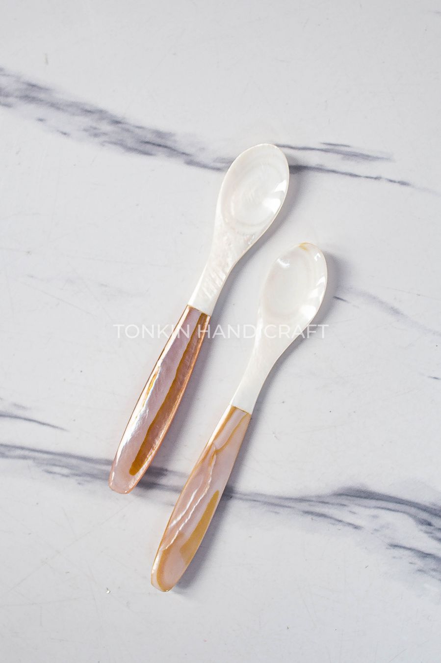 Personalized Long Mother of Pearl Seashell Caviar Spoon - TONKIN HANDICRAFT