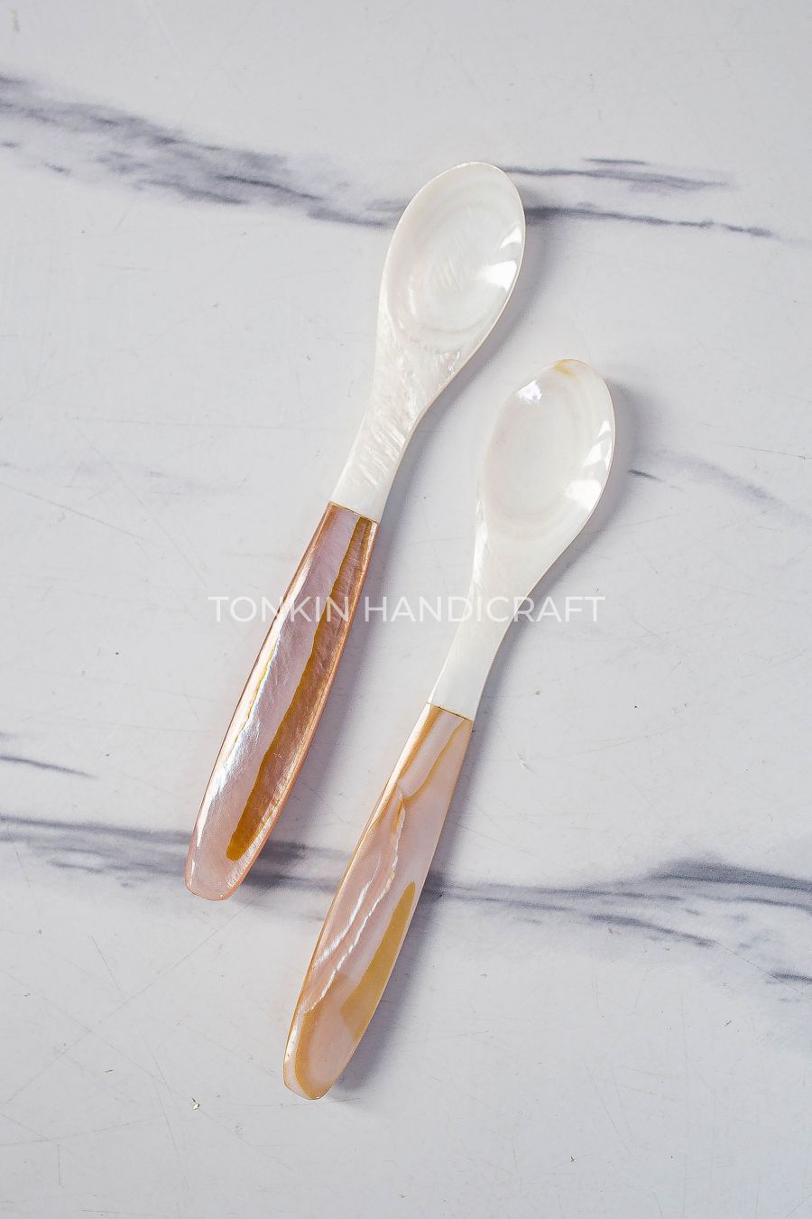 Personalized Long Mother of Pearl Seashell Caviar Spoon - TONKIN HANDICRAFT