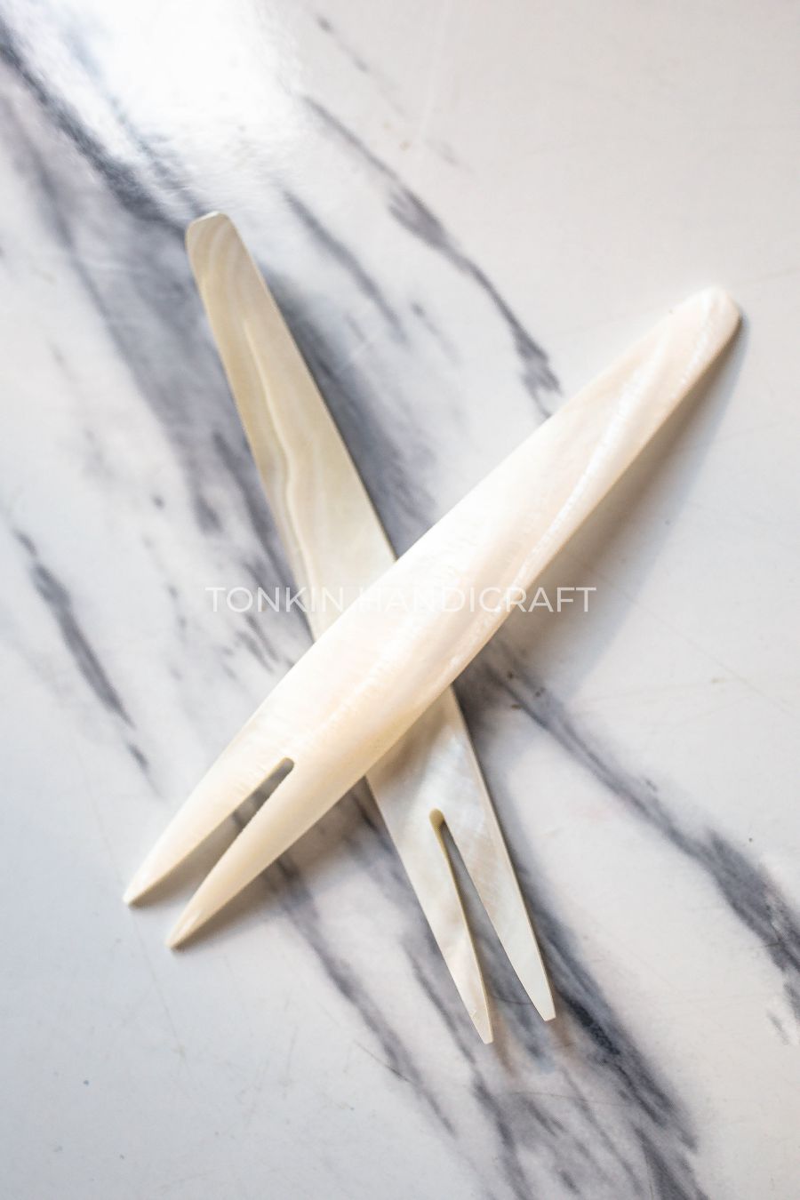 Personalized Whee Mother of Pearl Seashell Fork