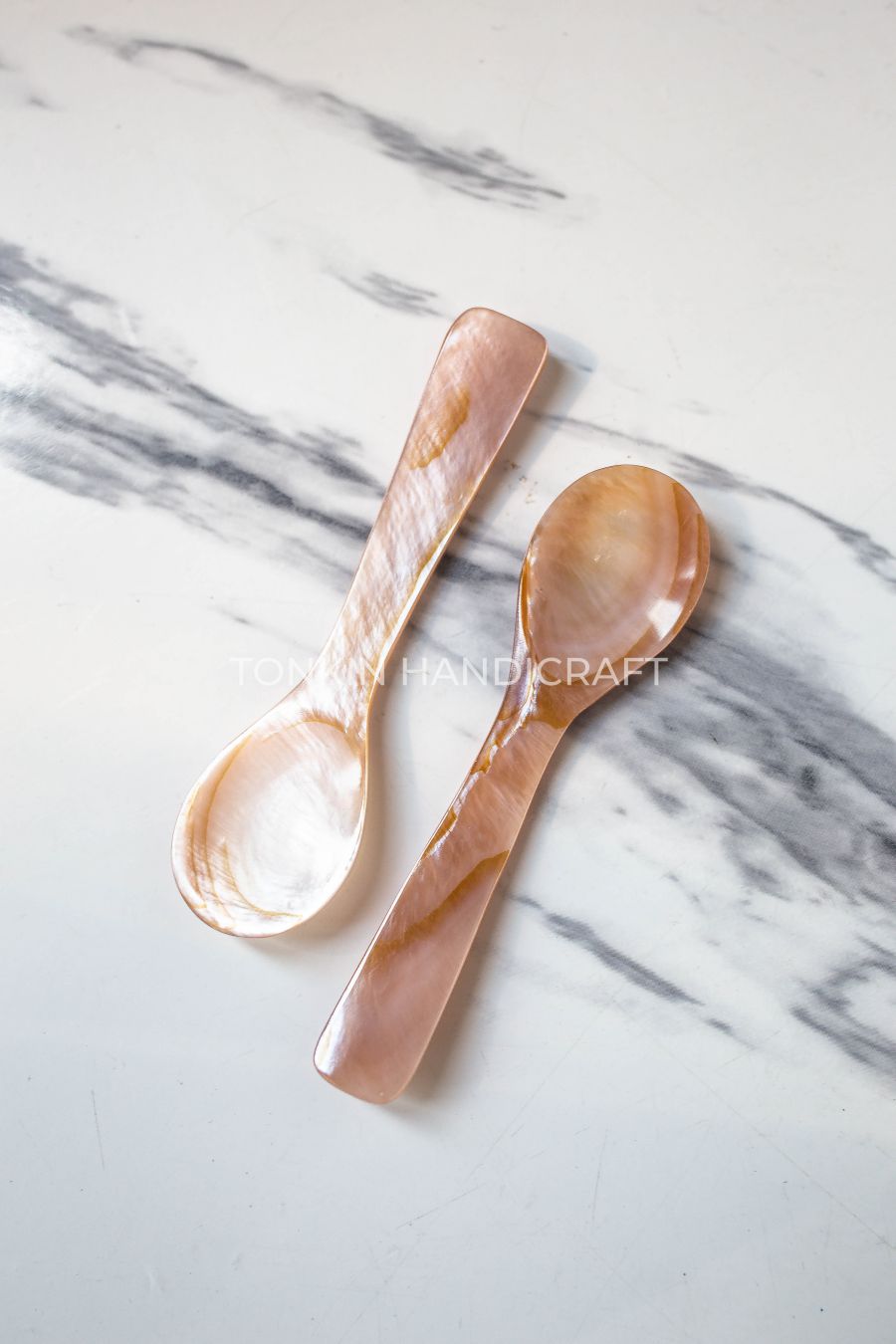 Personalized Pink Mother of Pearl Seashell Caviar Spoon L9cm