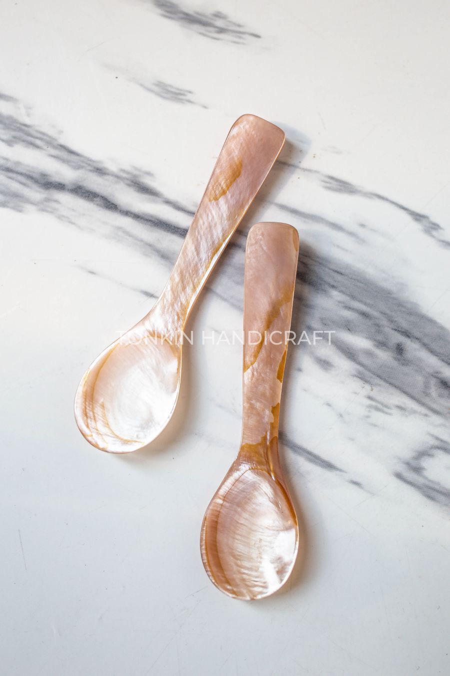 Personalized Pink Mother of Pearl Seashell Caviar Spoon L9cm