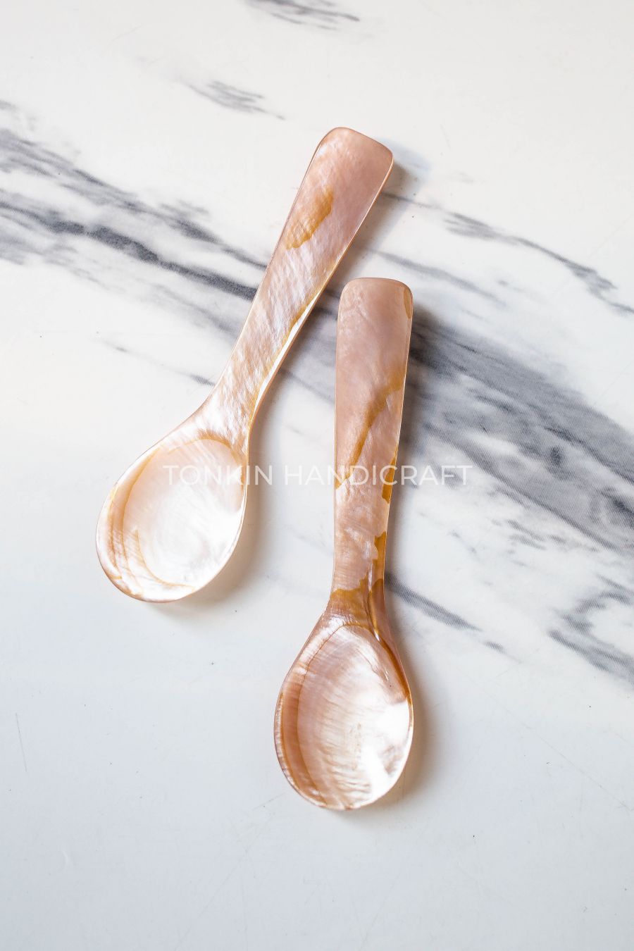 Personalized Pink Mother of Pearl Seashell Caviar Spoon L9cm