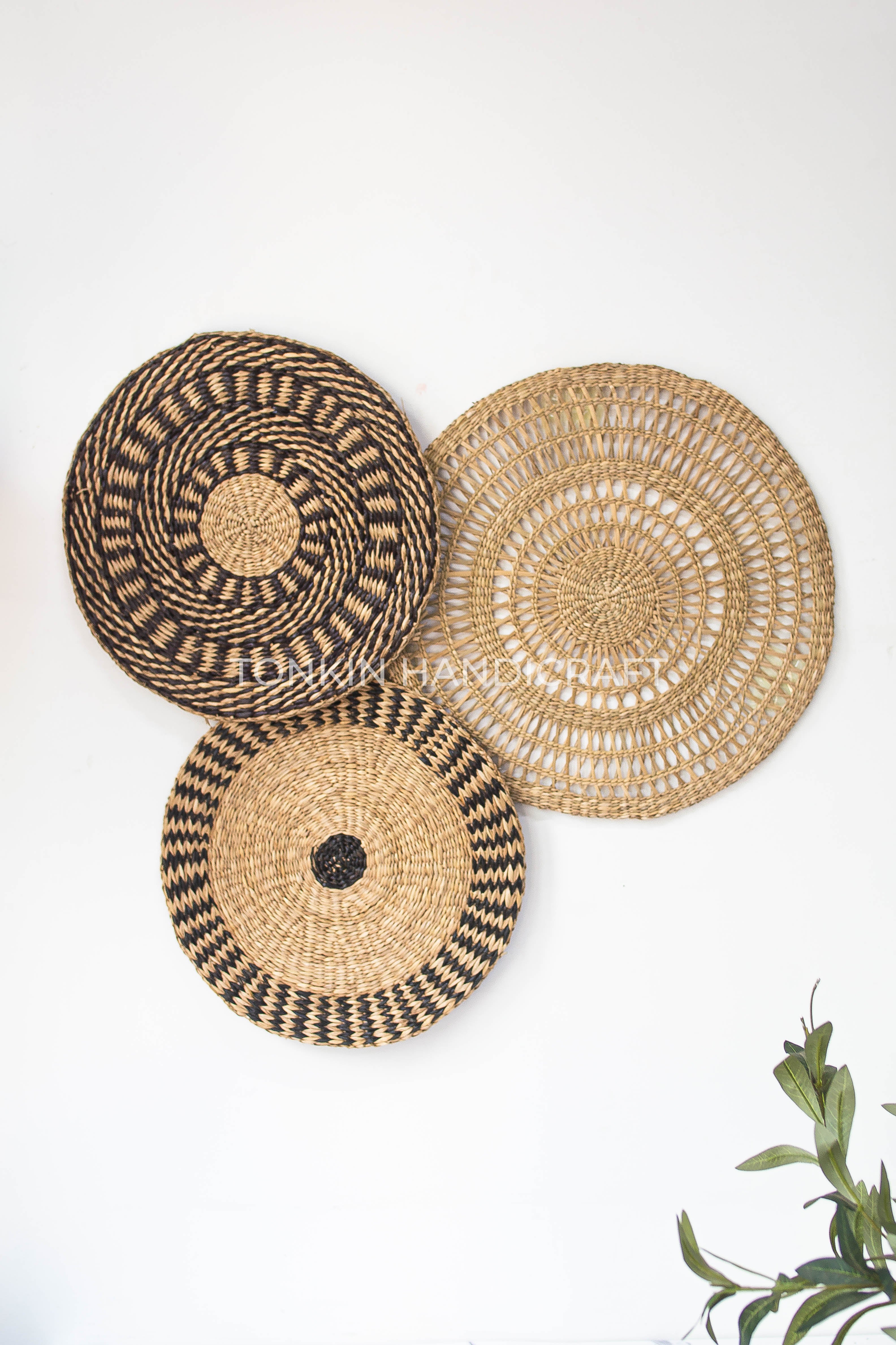 Set of 3 Wall Home Decor Woven Basket