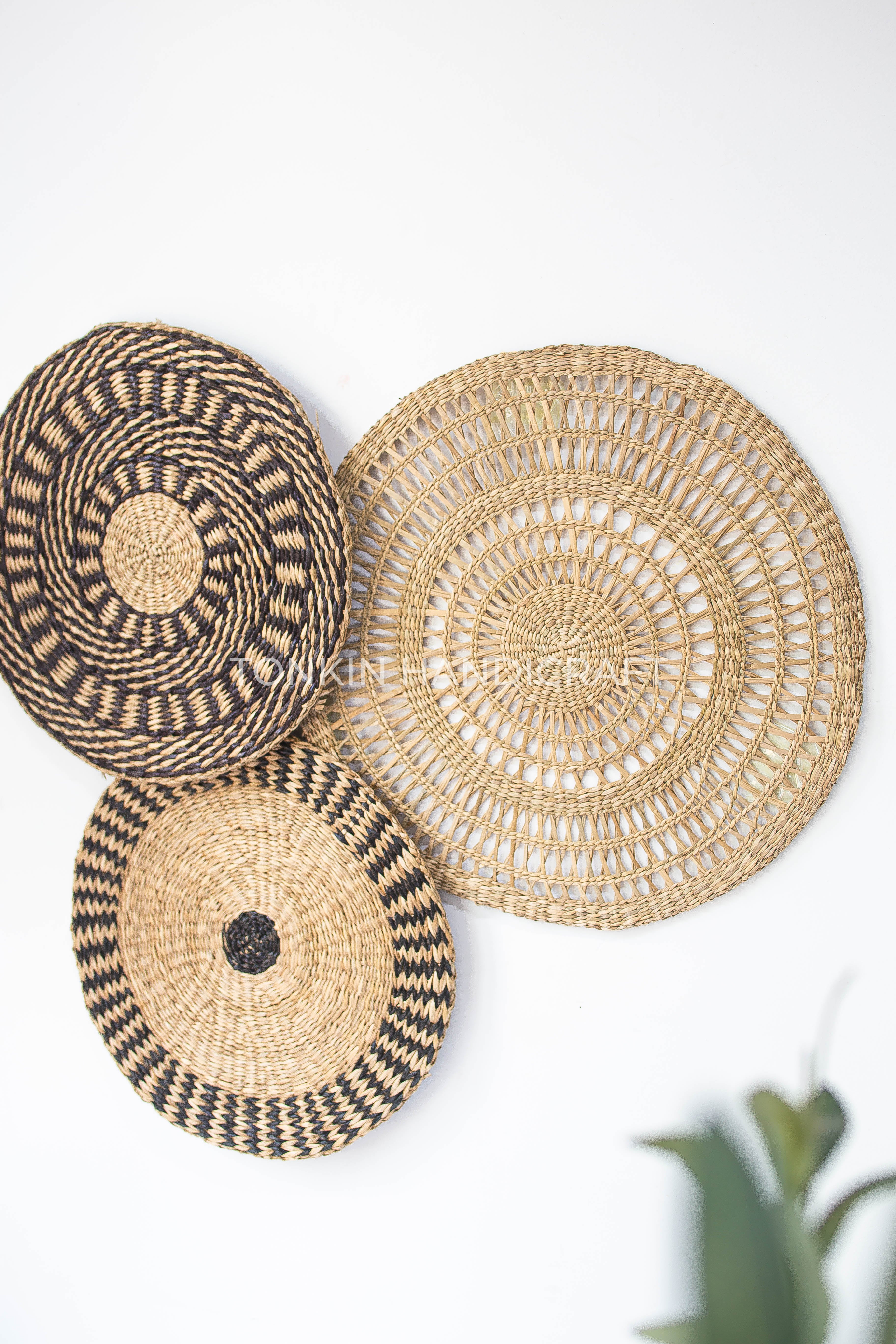 Set of 3 Wall Home Decor Woven Basket