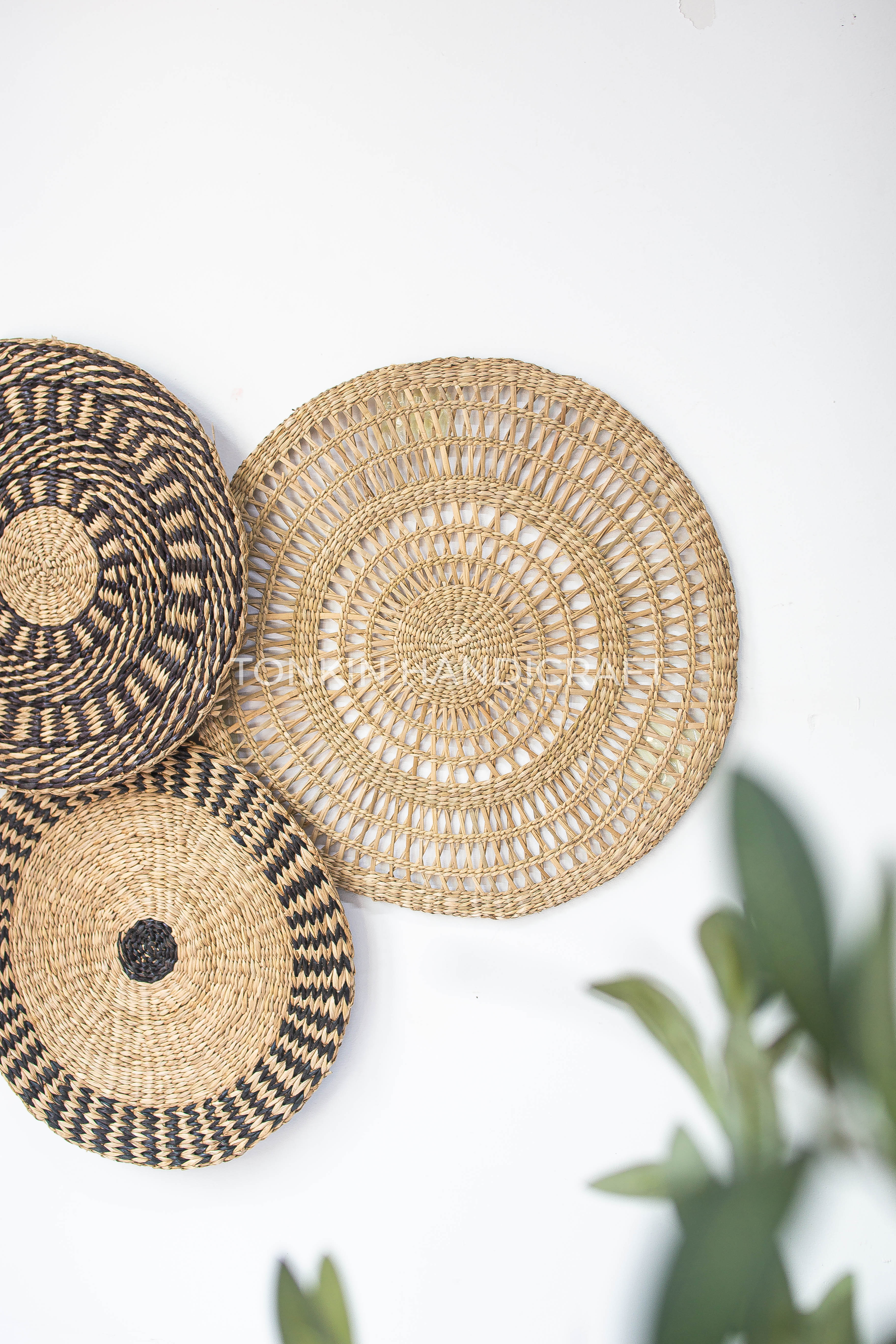 Set of 3 Wall Home Decor Woven Basket