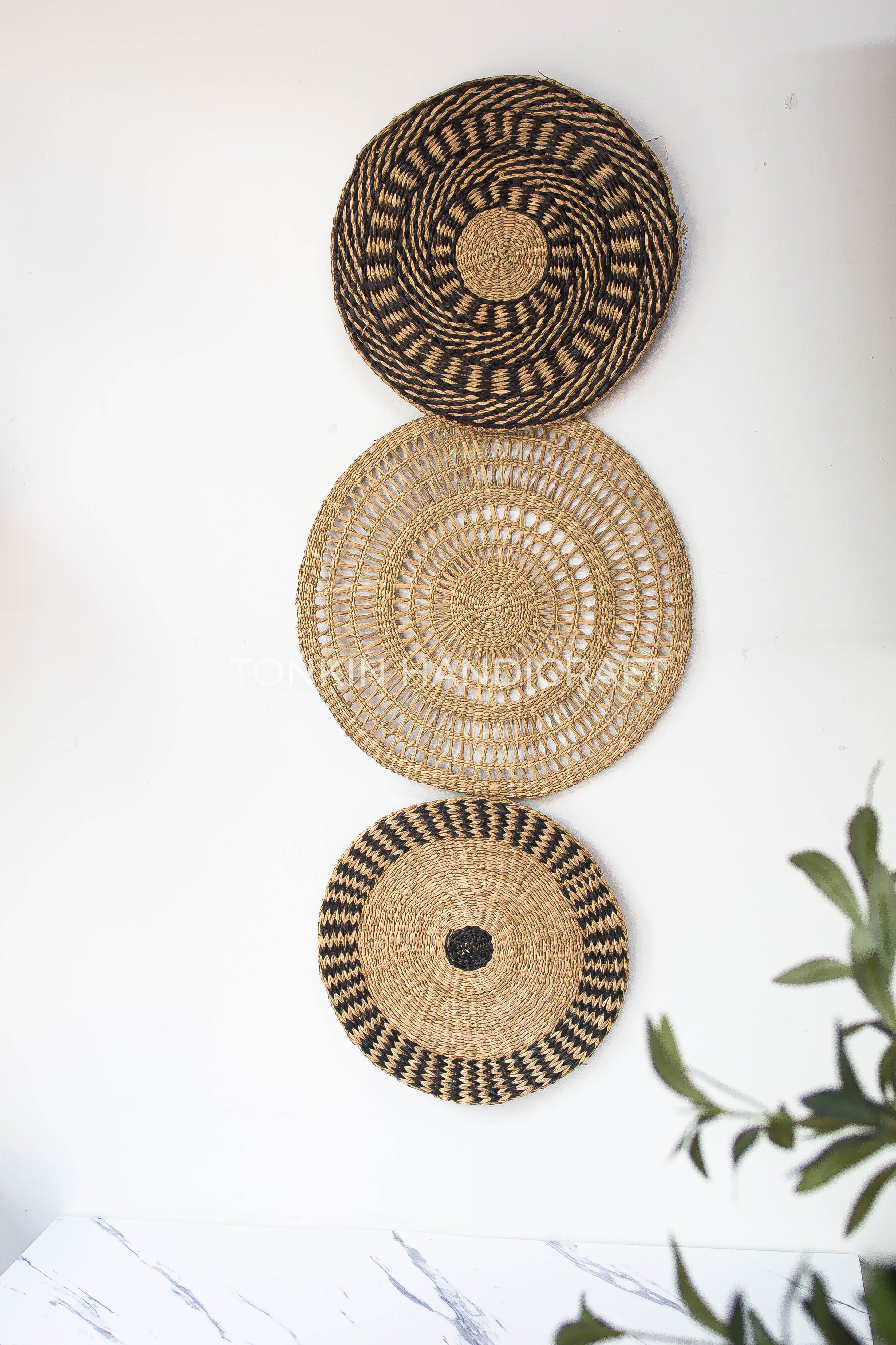 Set of 3 Wall Home Decor Woven Basket