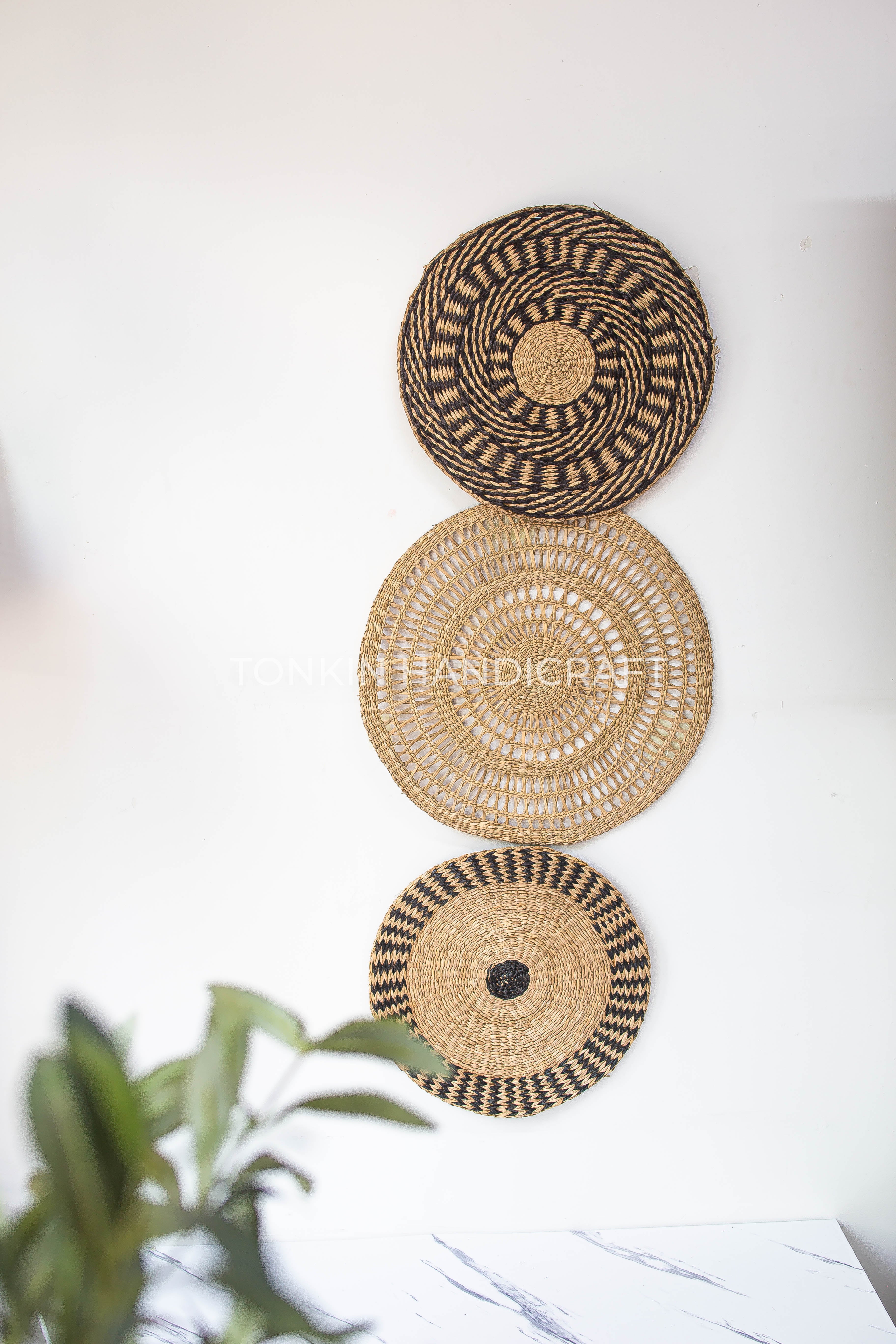 Set of 3 Wall Home Decor Woven Basket