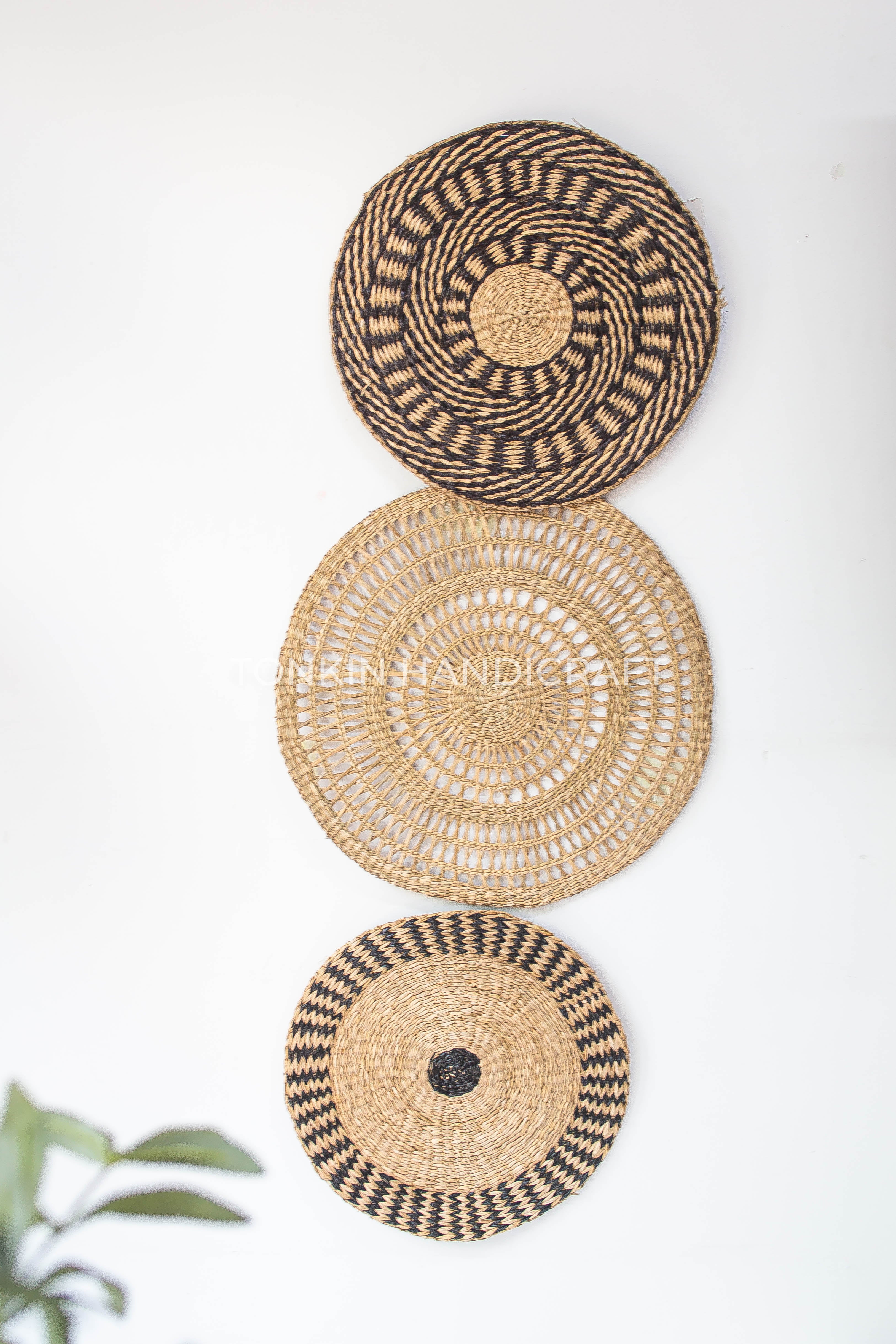 Set of 3 Wall Home Decor Woven Basket