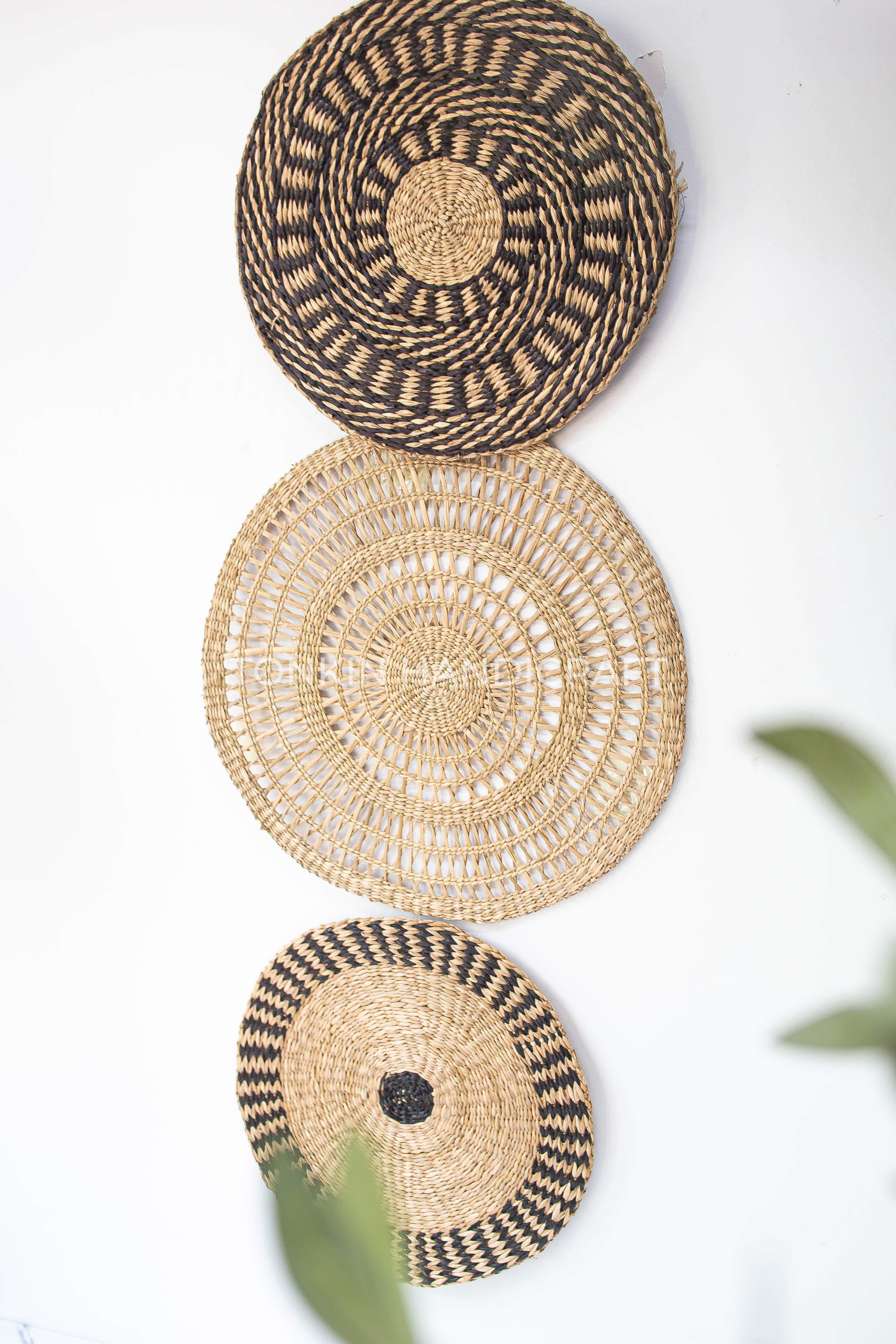 Set of 3 Wall Home Decor Woven Basket