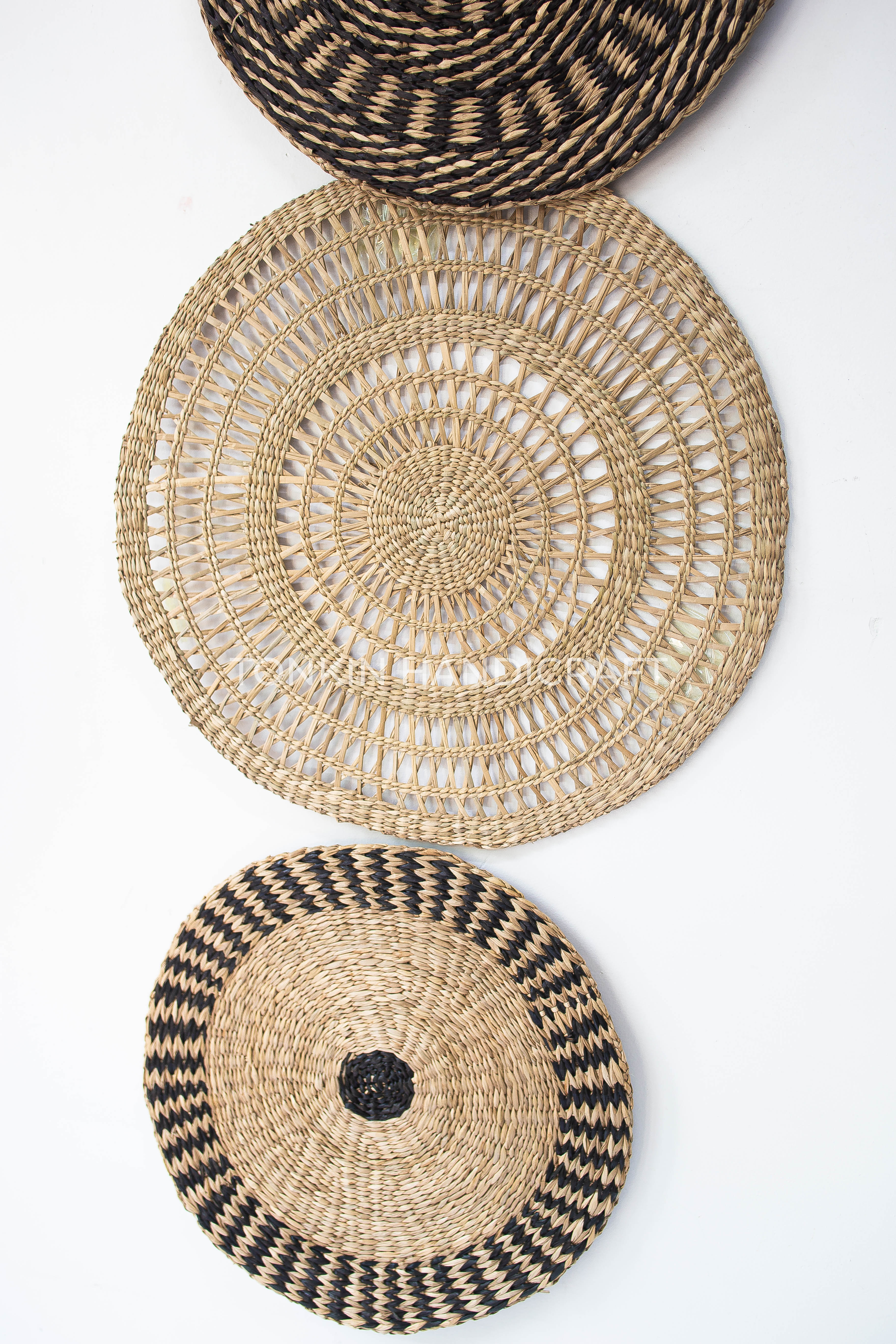 Set of 3 Wall Home Decor Woven Basket