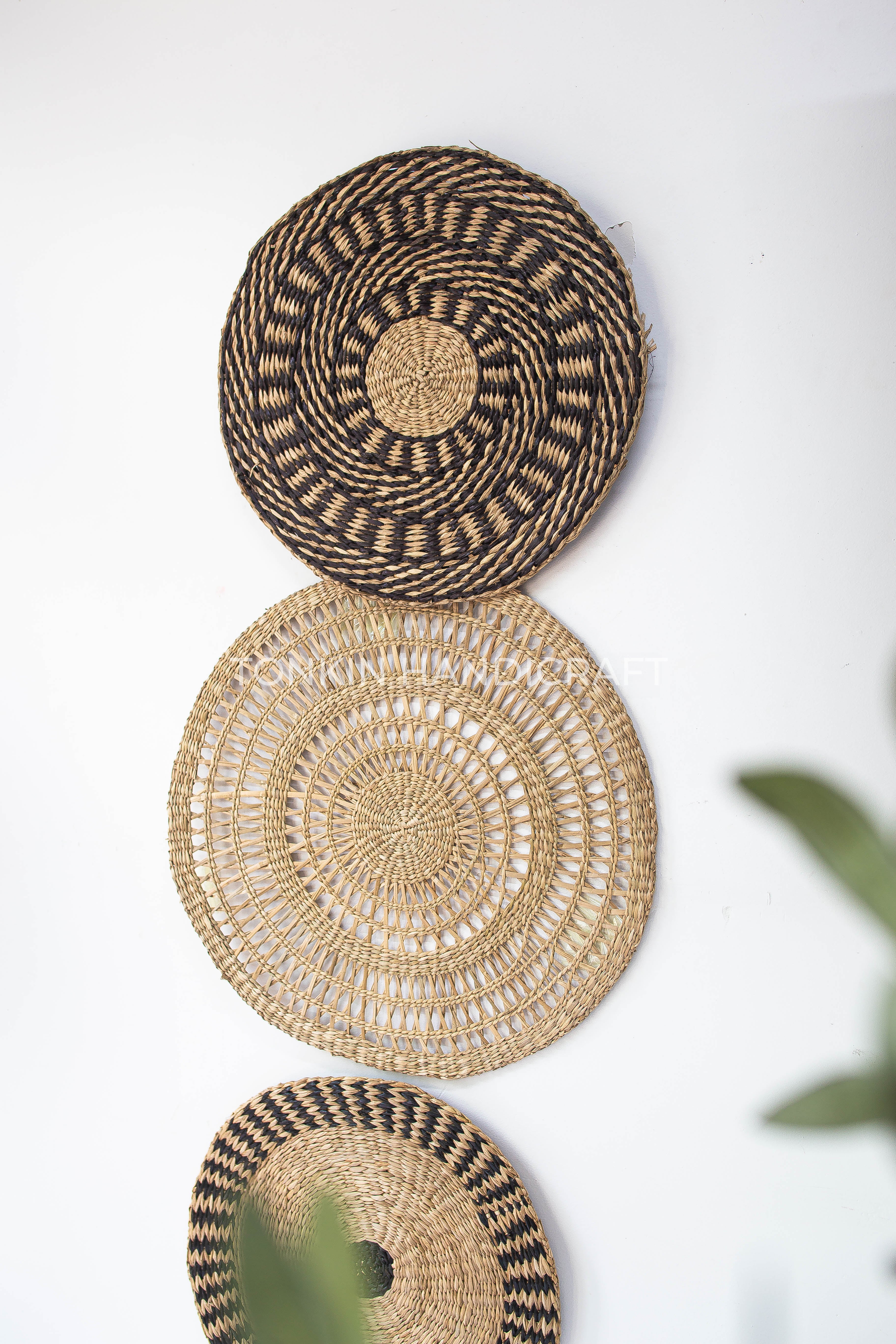 Set of 3 Wall Home Decor Woven Basket