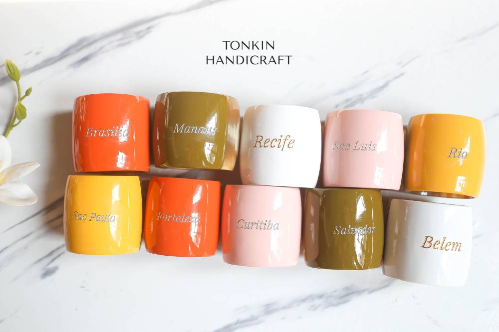 Plum Pink Horn Long Napkin Ring