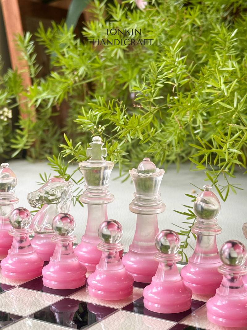 Resin Pink Chess Set