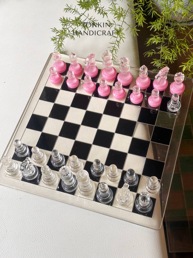 Resin Pink Chess Set