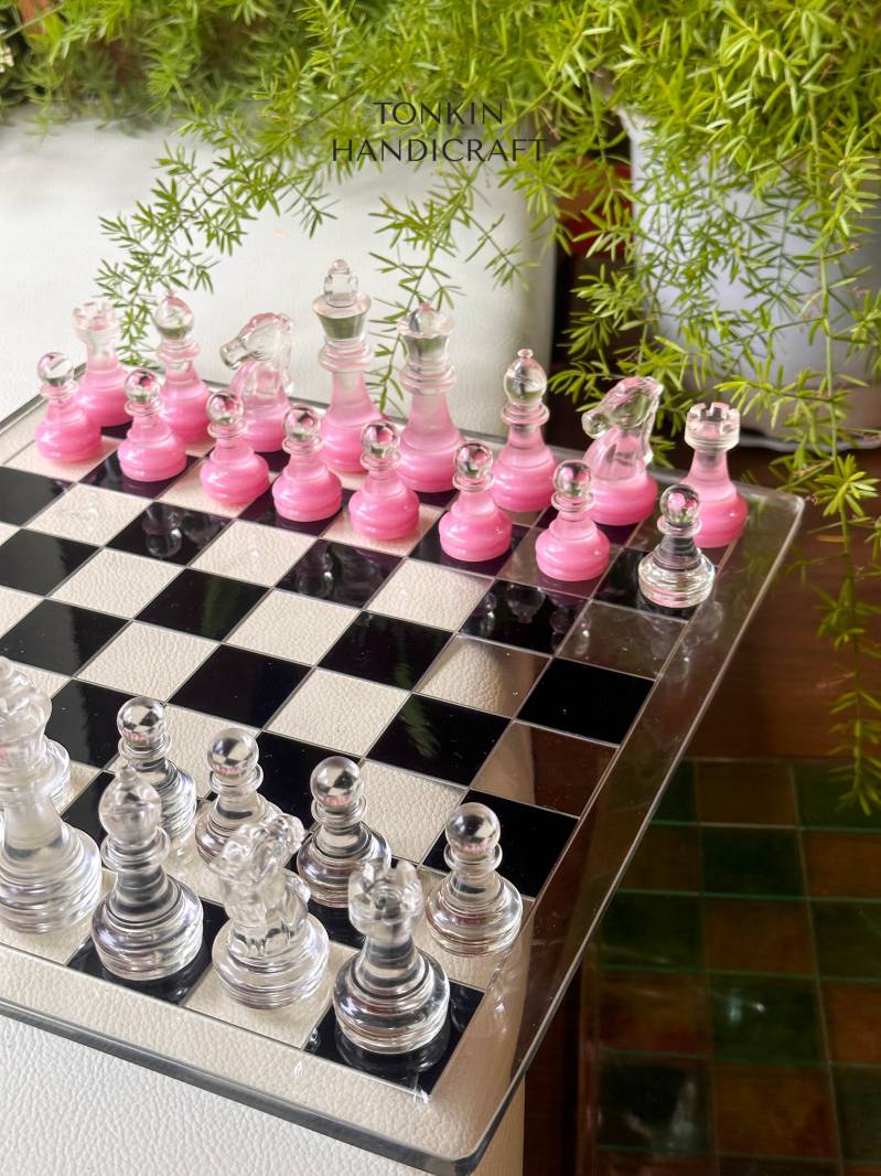 Resin Pink Chess Set