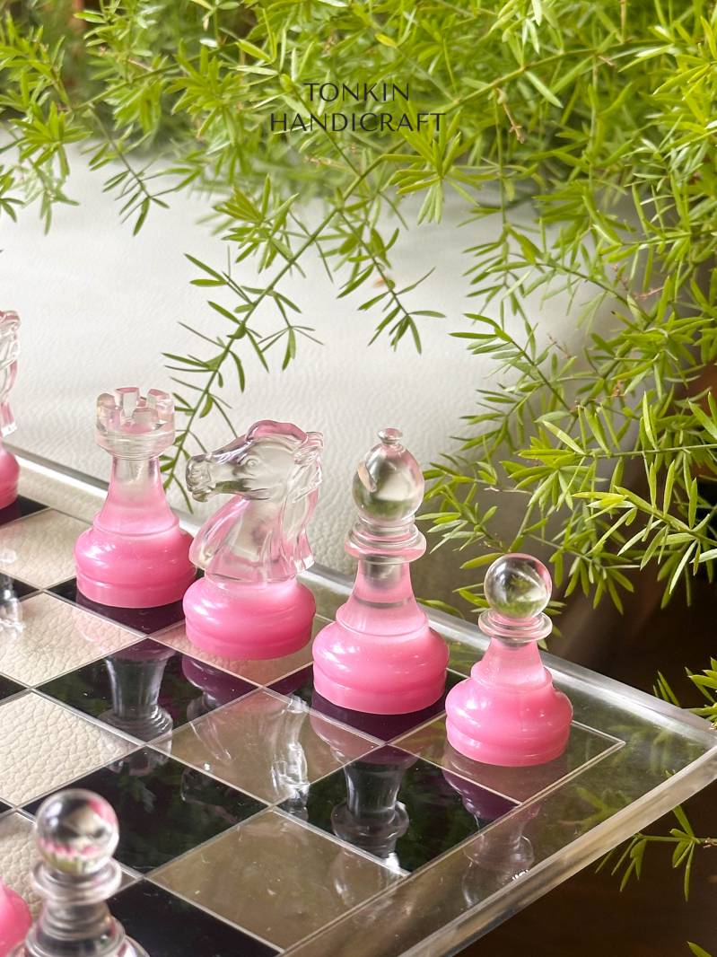 Resin Pink Chess Set