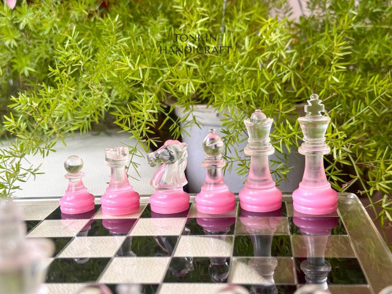 Resin Pink Chess Set