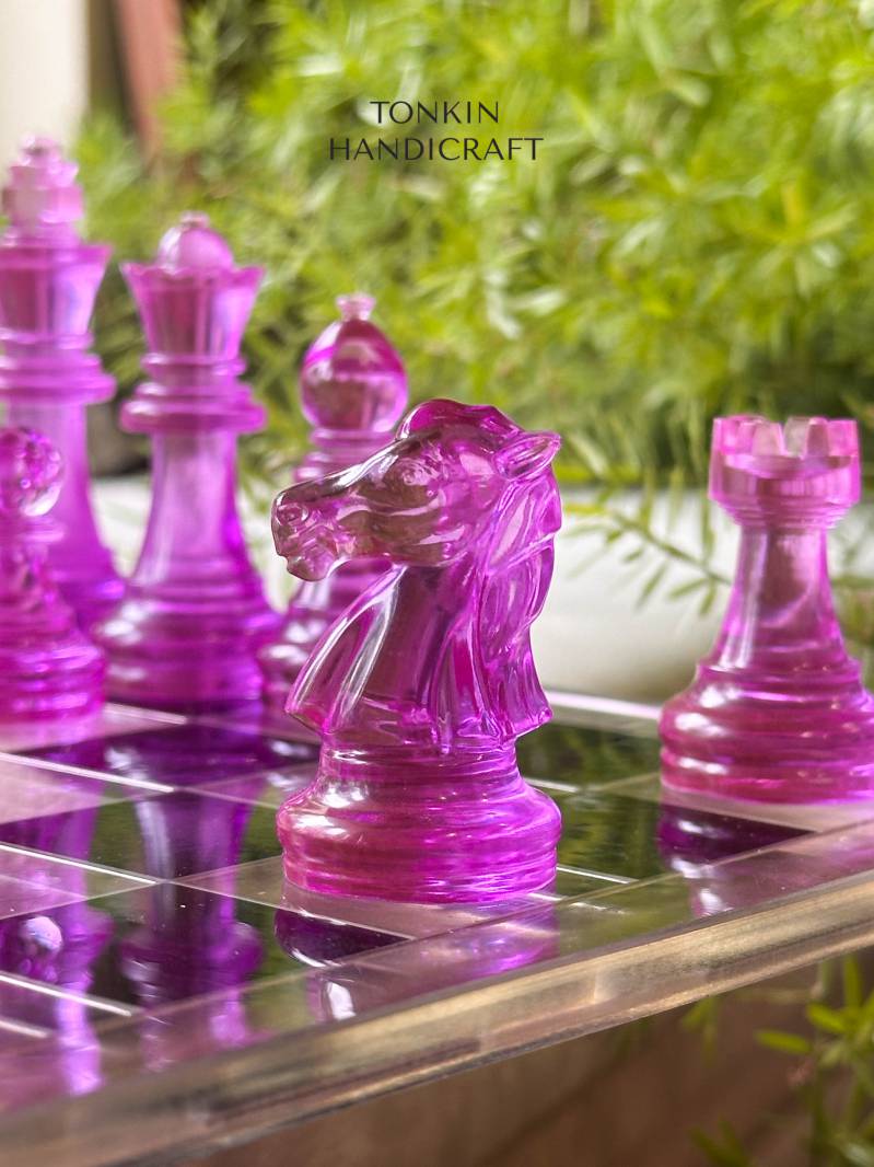 Purp Resin Chess Set