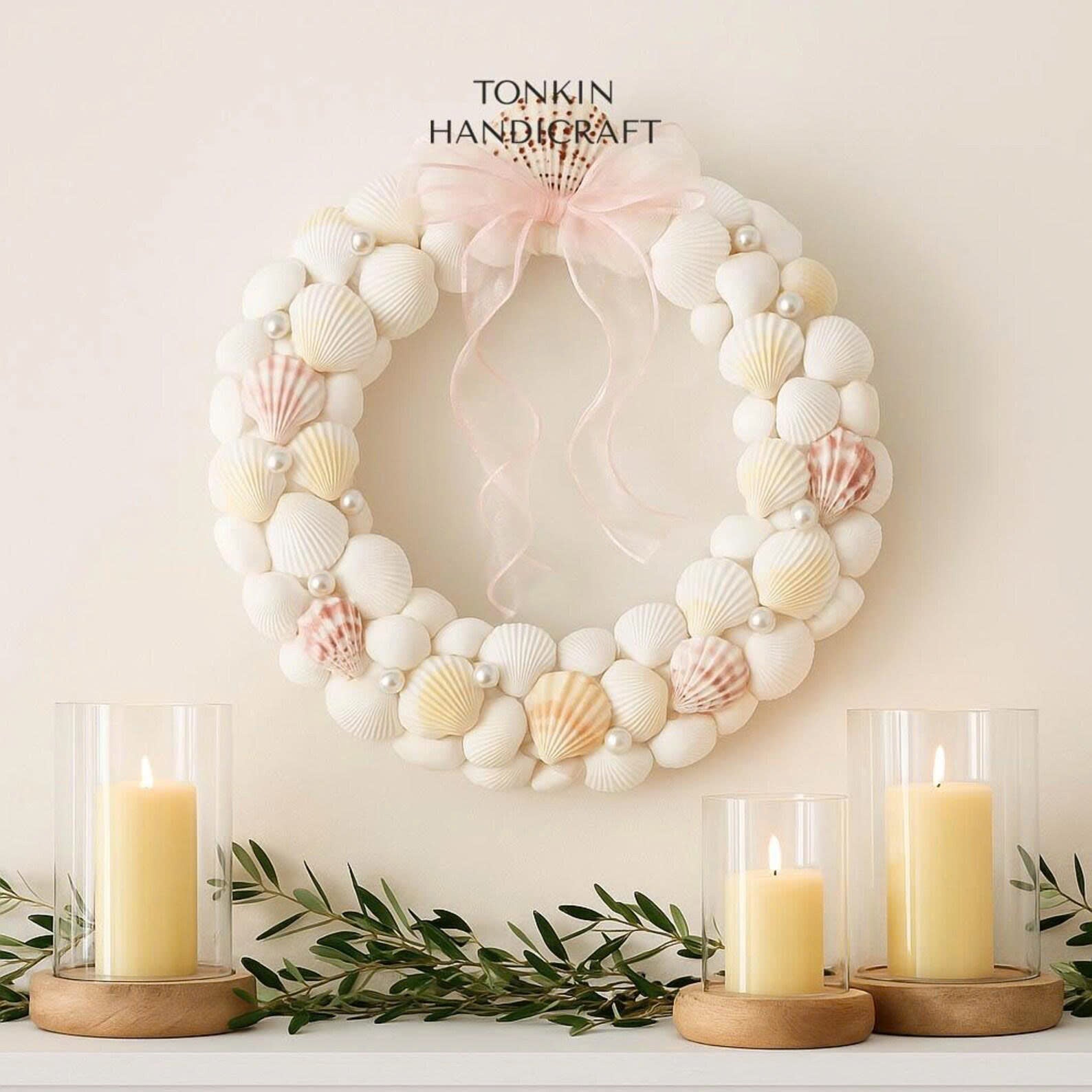 Wall Hanging Seashell Round Wreath 1