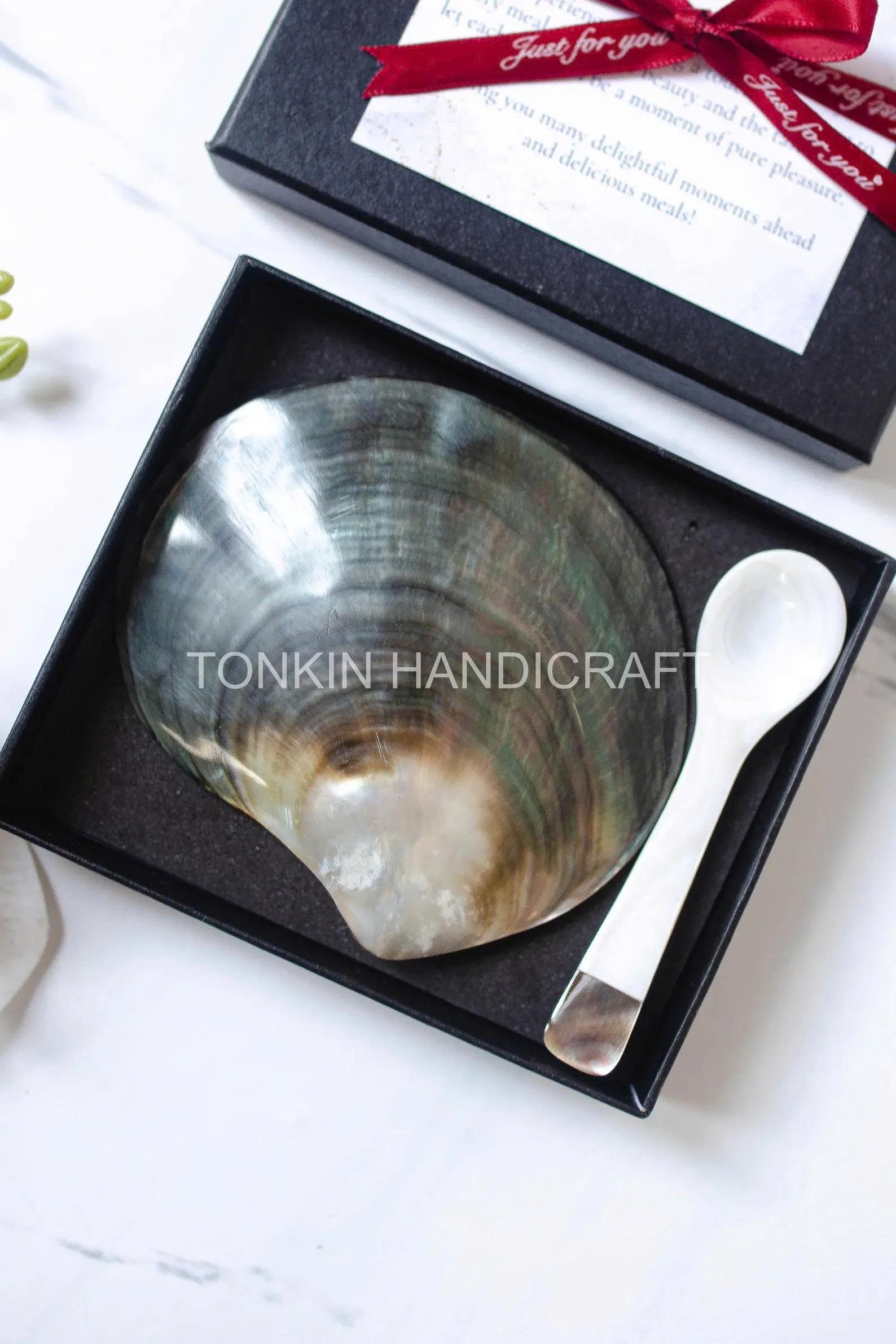 Personalized Mother of Pearl Caviar Spoon & Plate Gift Box 3