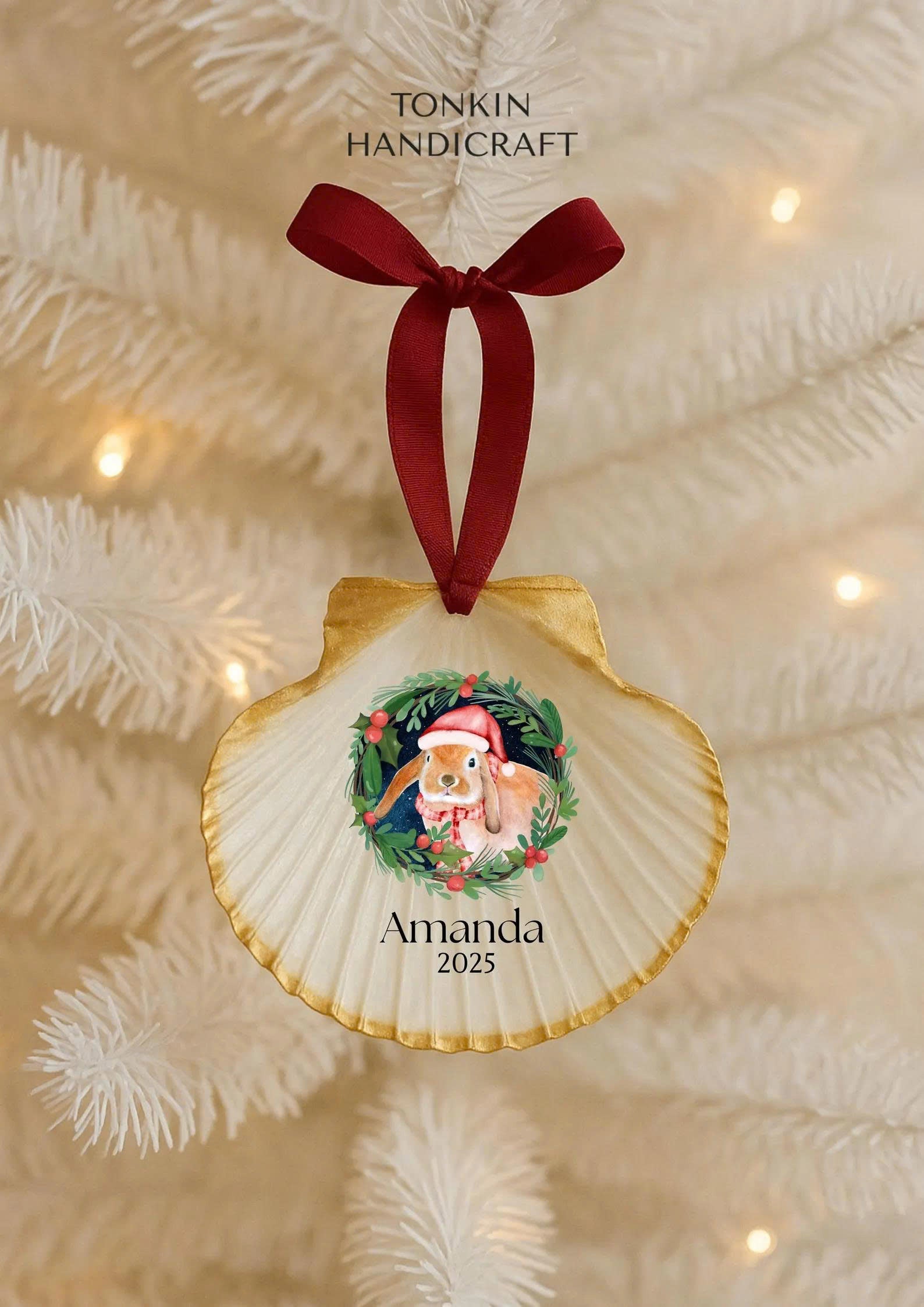 Personalized Engagement Shell Ornament 15
