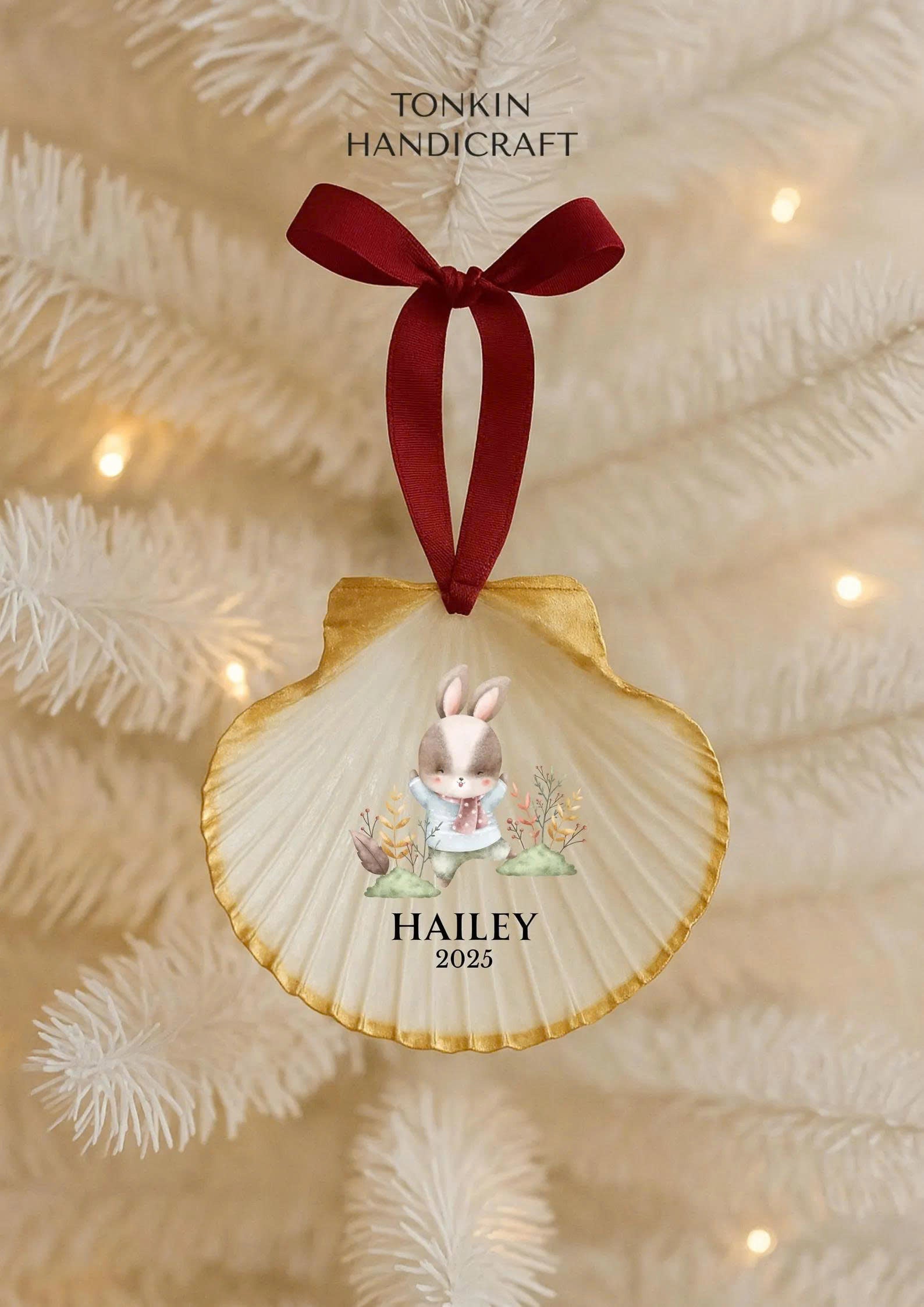 Personalized Engagement Shell Ornament 15