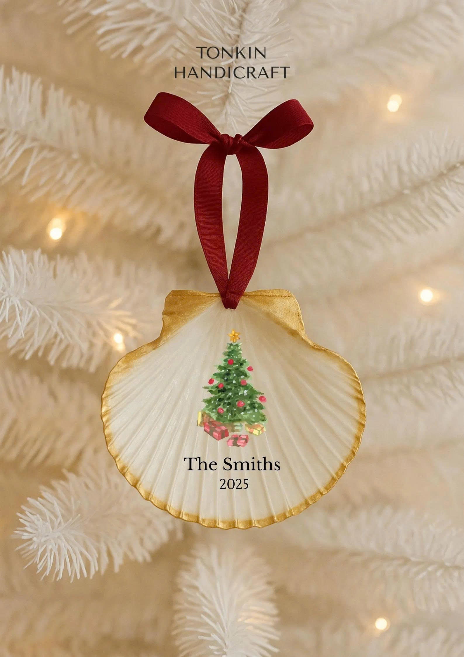 Personalized Engagement Shell Ornament 15