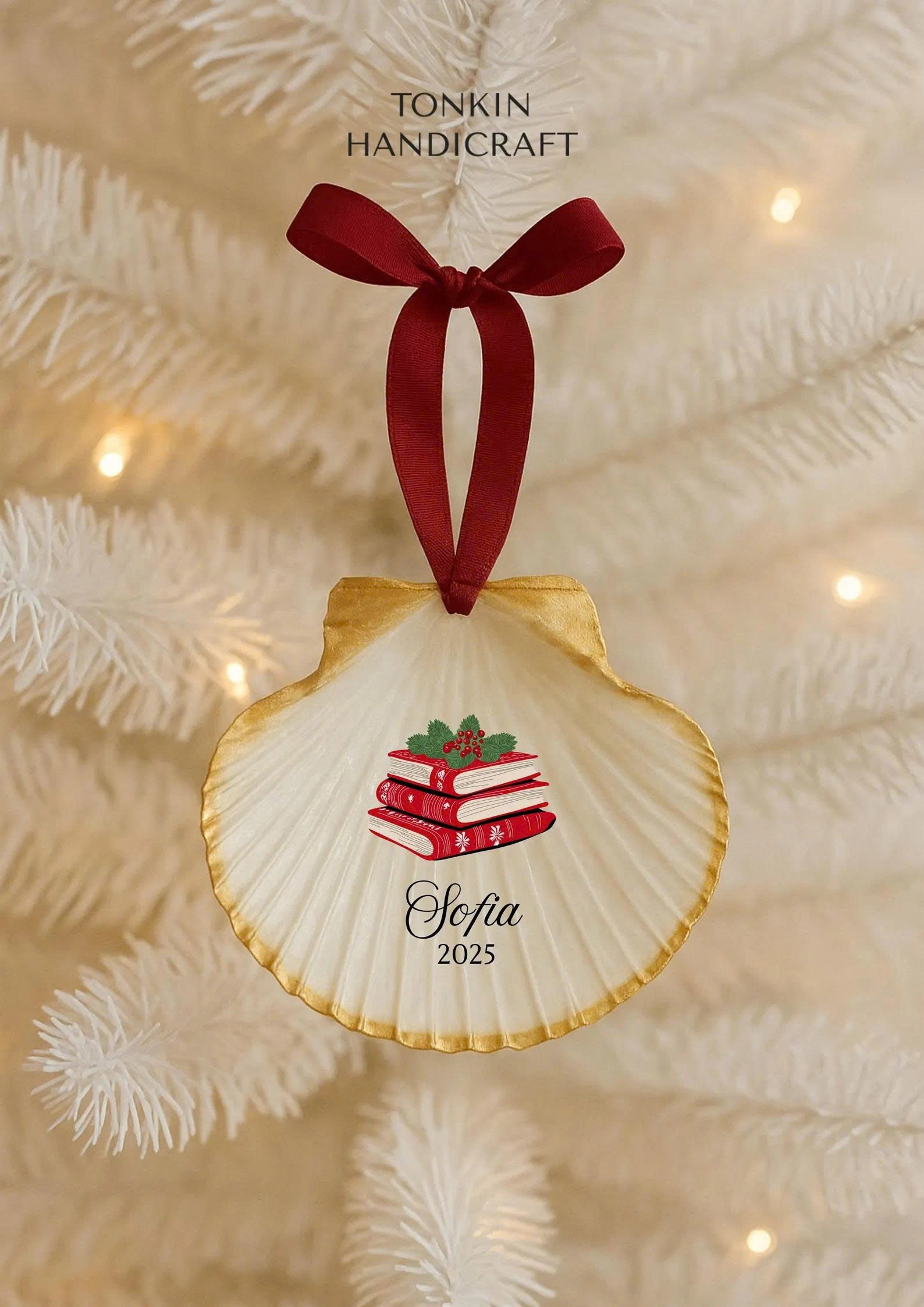 Personalized Engagement Shell Ornament 7