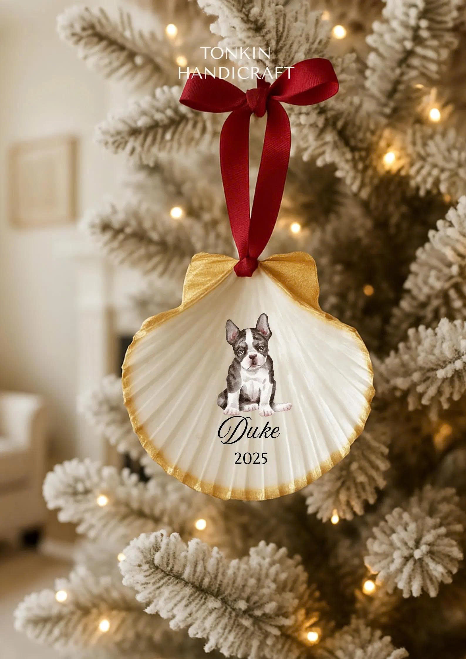 Personalized Engagement Shell Ornament 12