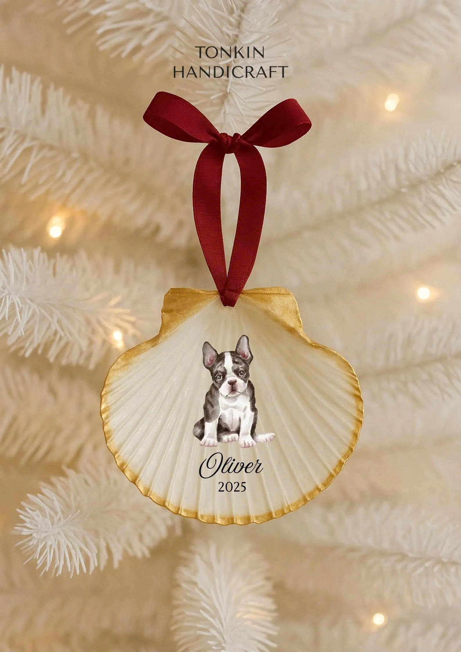 Personalized Engagement Shell Ornament 12