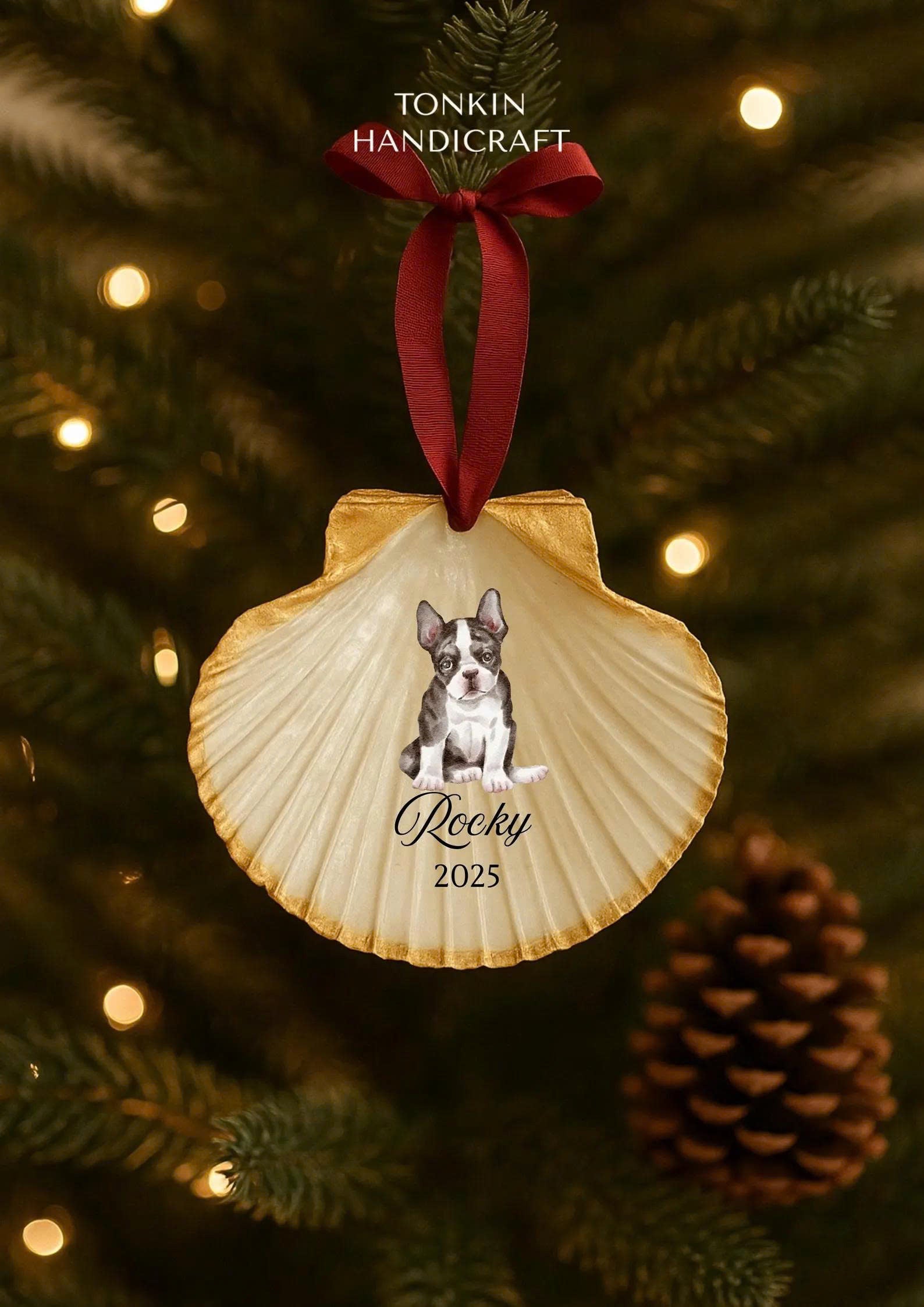 Personalized Engagement Shell Ornament 12