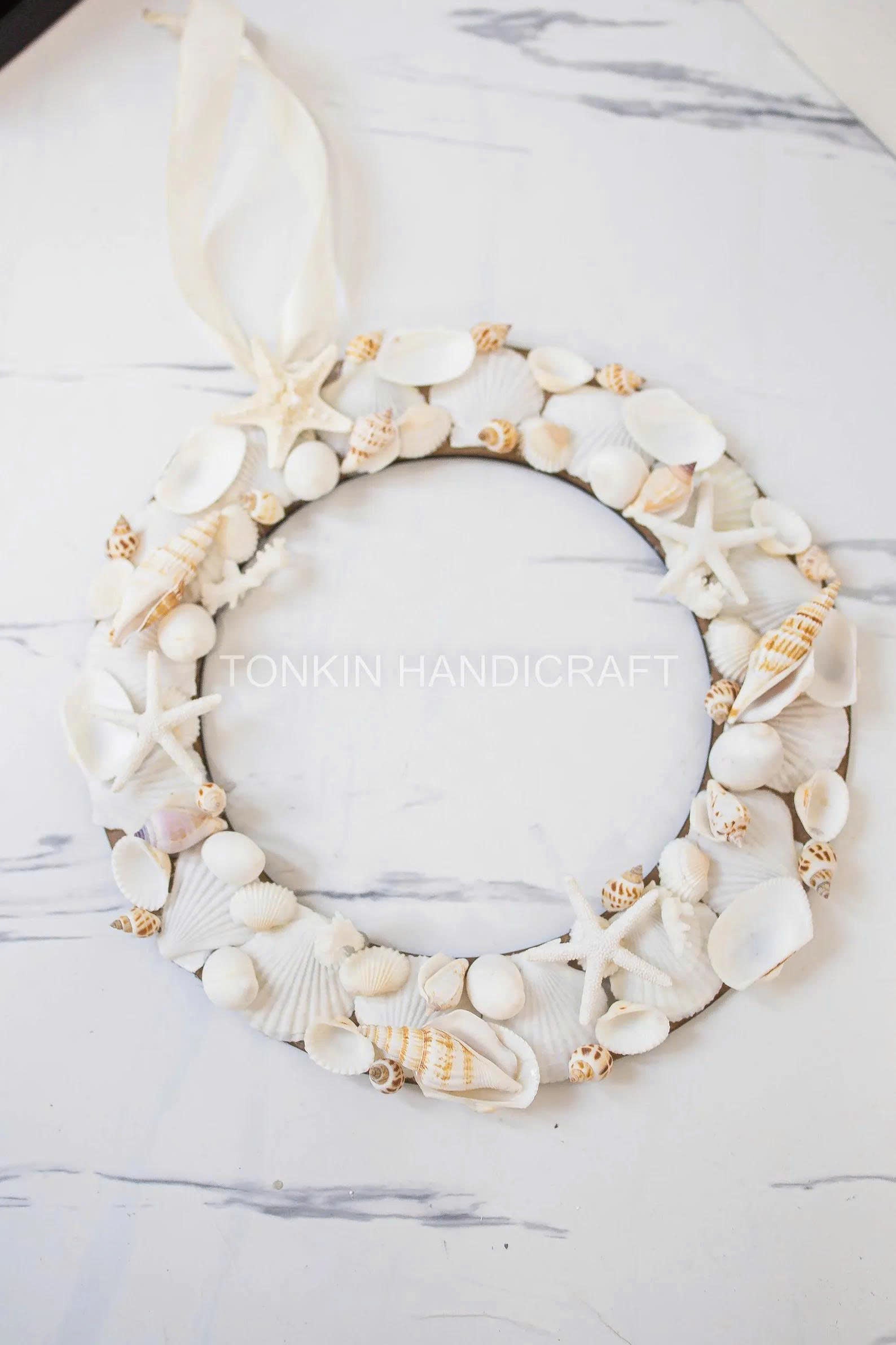 Shell Round Wreath, Christmas Nautical Wreath Gift