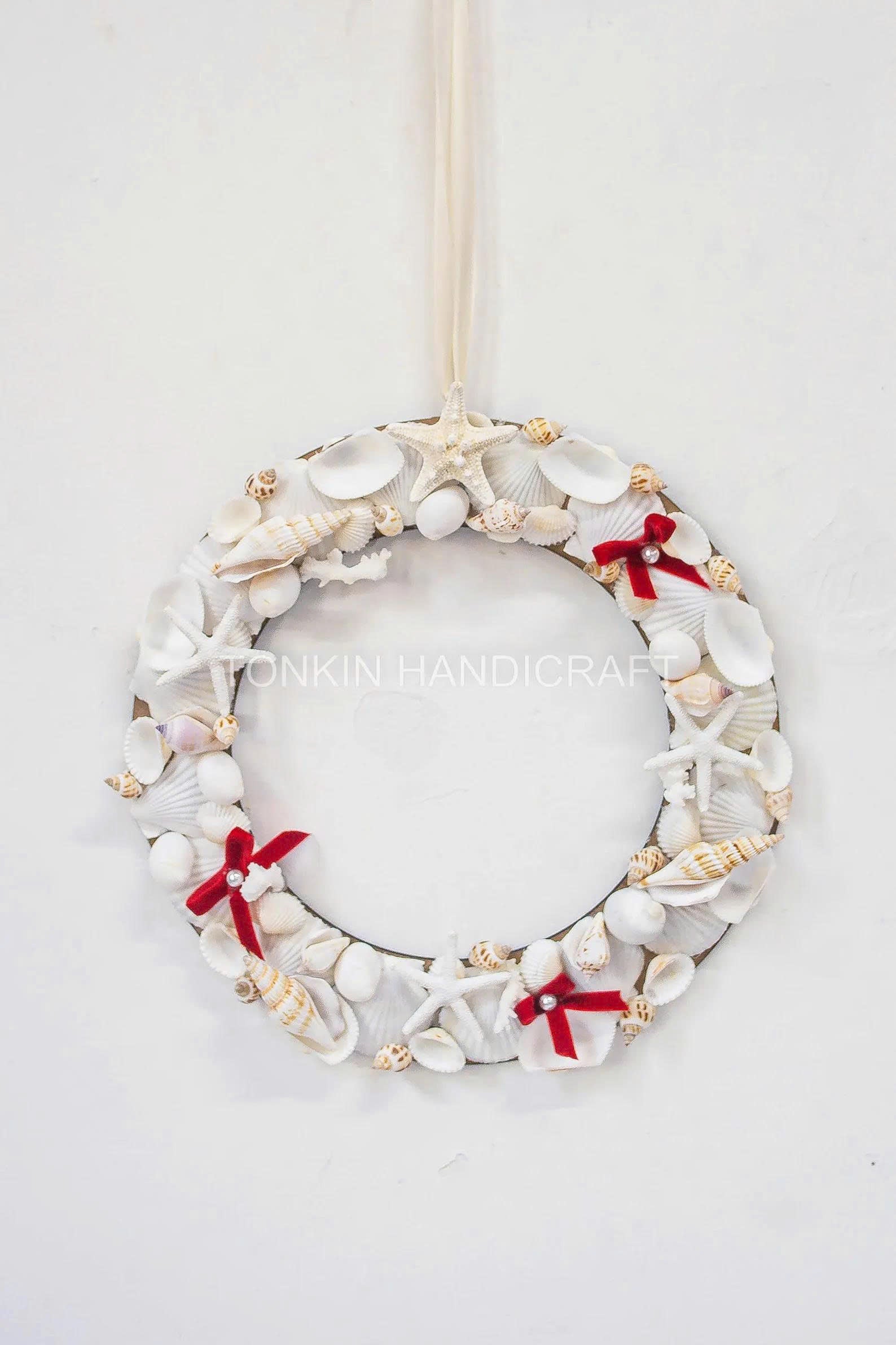 Shell Round Wreath, Christmas Nautical Wreath Gift