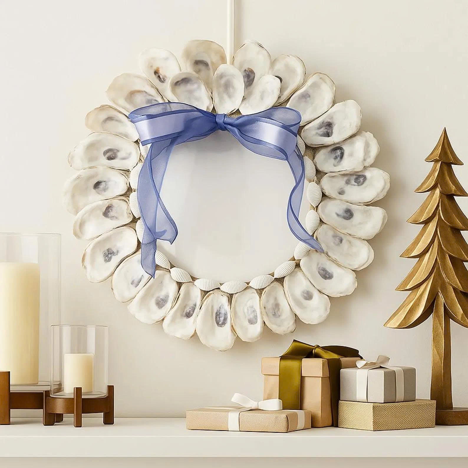 Oyster Round Wreath, Christmas Oyster Wreath Gift