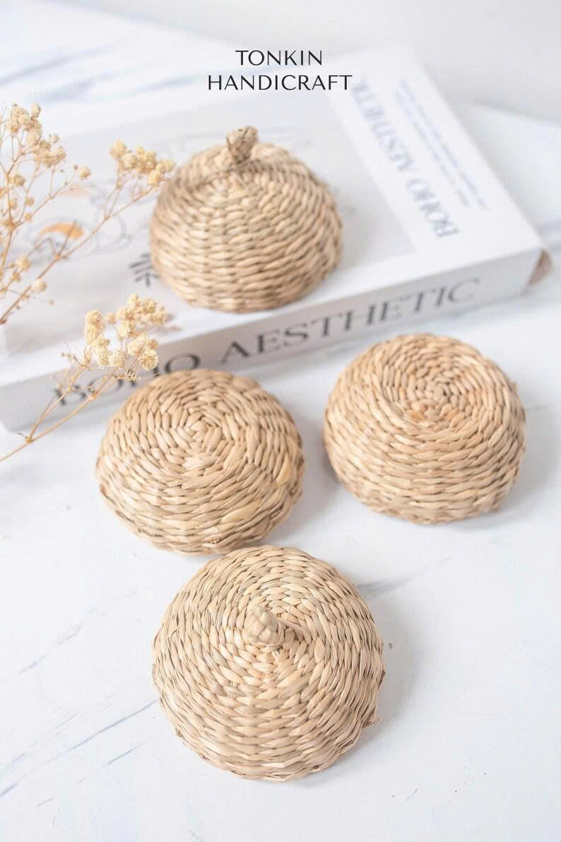 Basket With Lid - TONKIN HANDICRAFT