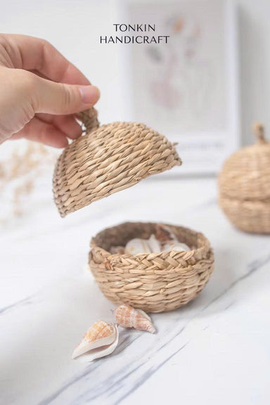 Basket With Lid - TONKIN HANDICRAFT