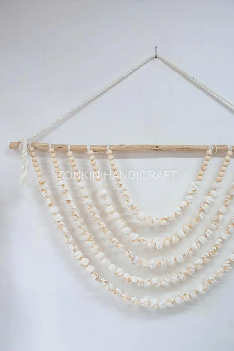 Shell Wooden Bead Wall Hanging - TONKIN HANDICRAFT
