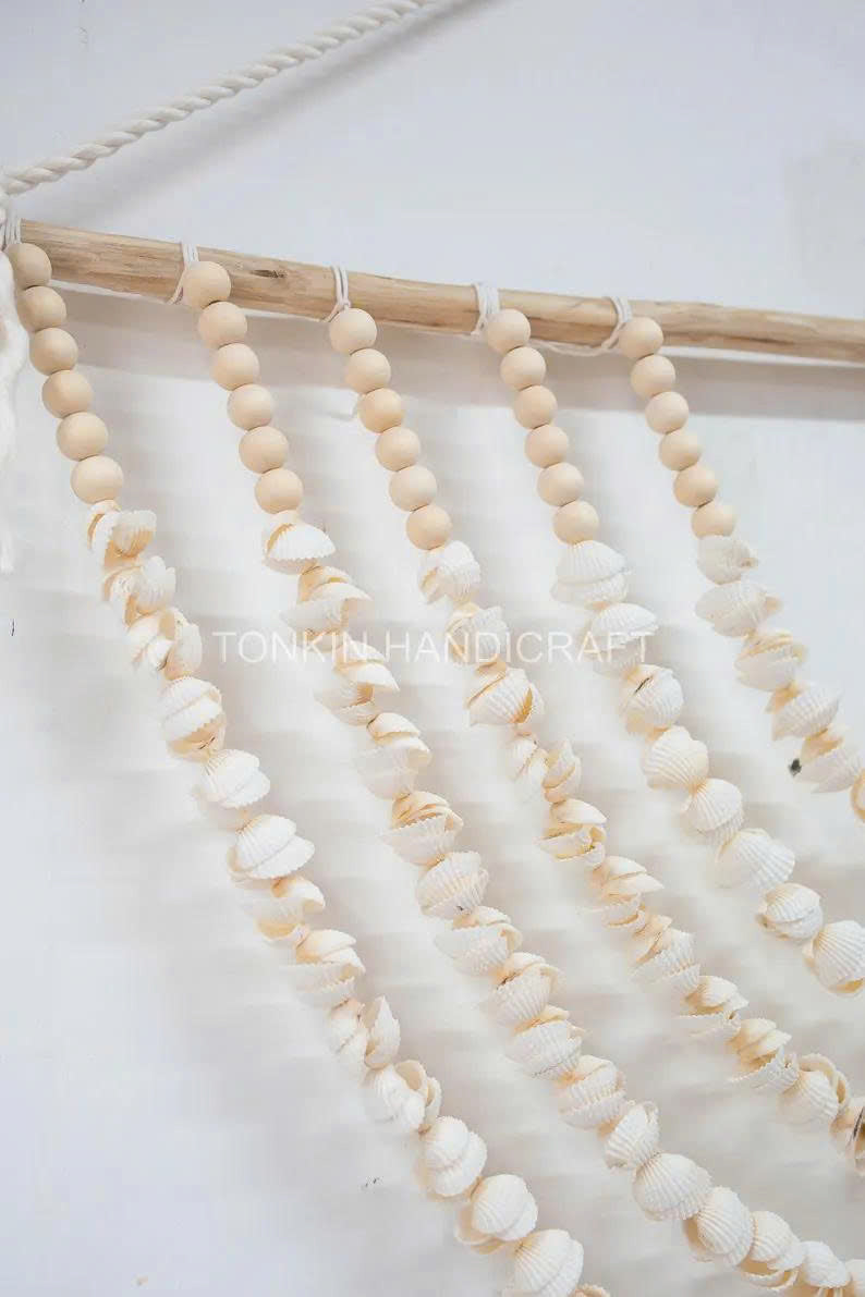 Shell Wooden Bead Wall Hanging - TONKIN HANDICRAFT