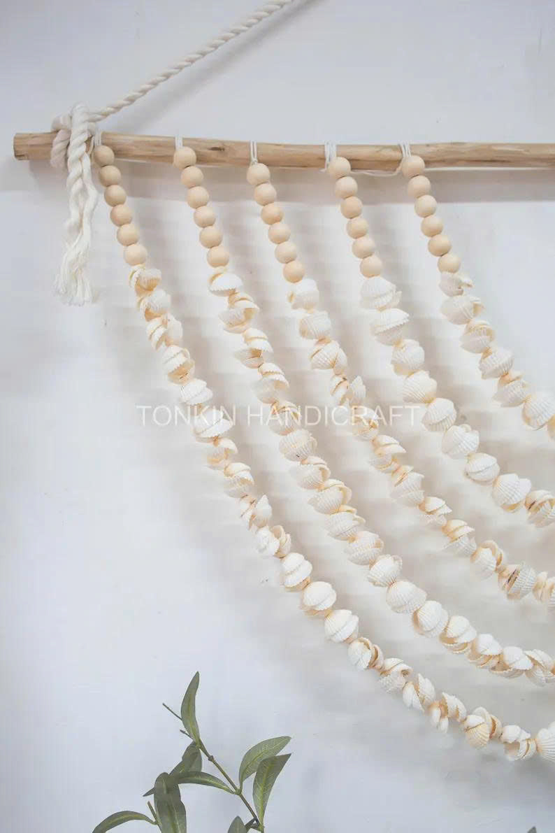 Shell Wooden Bead Wall Hanging - TONKIN HANDICRAFT