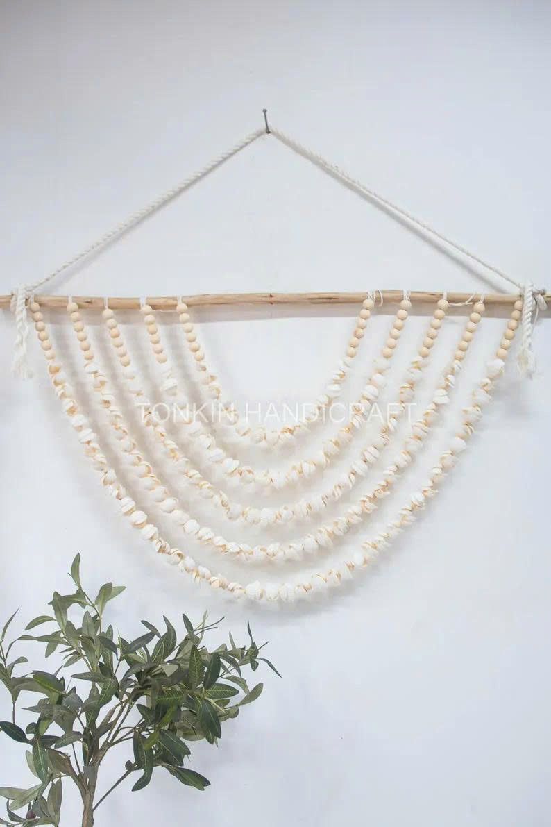 Shell Wooden Bead Wall Hanging - TONKIN HANDICRAFT