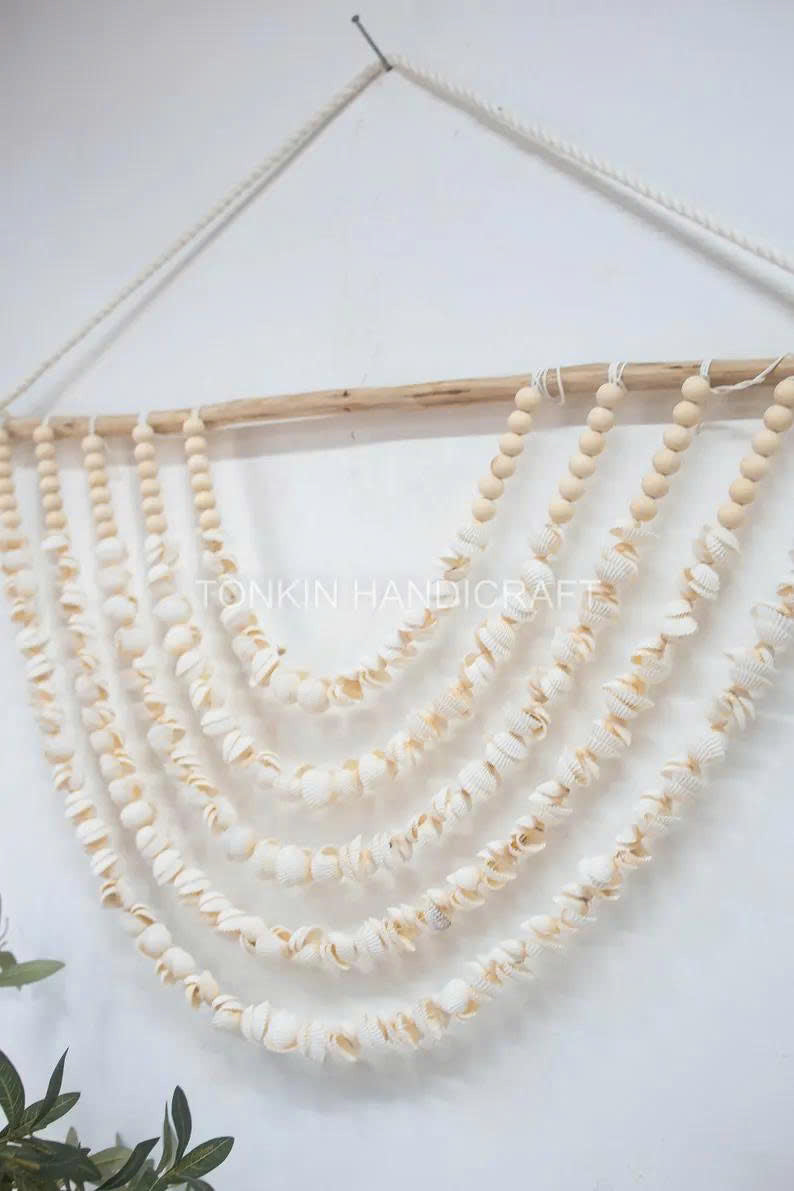 Shell Wooden Bead Wall Hanging - TONKIN HANDICRAFT
