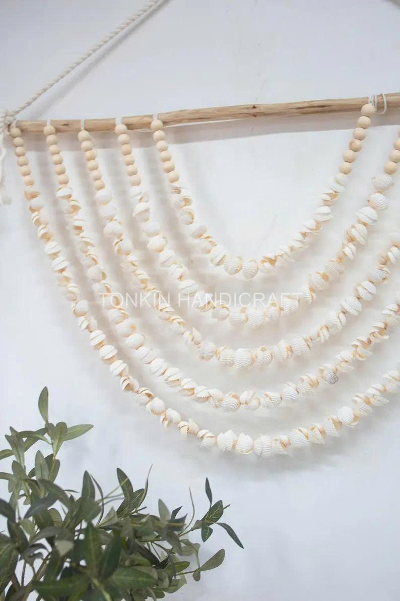 Shell Wooden Bead Wall Hanging - TONKIN HANDICRAFT