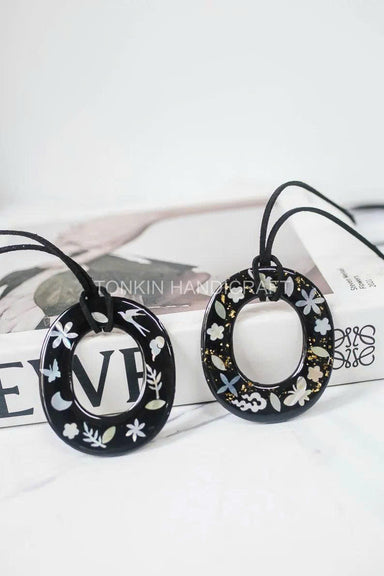 Mother of Pearl Necklace Suede Leather String 2 - TONKIN HANDICRAFT