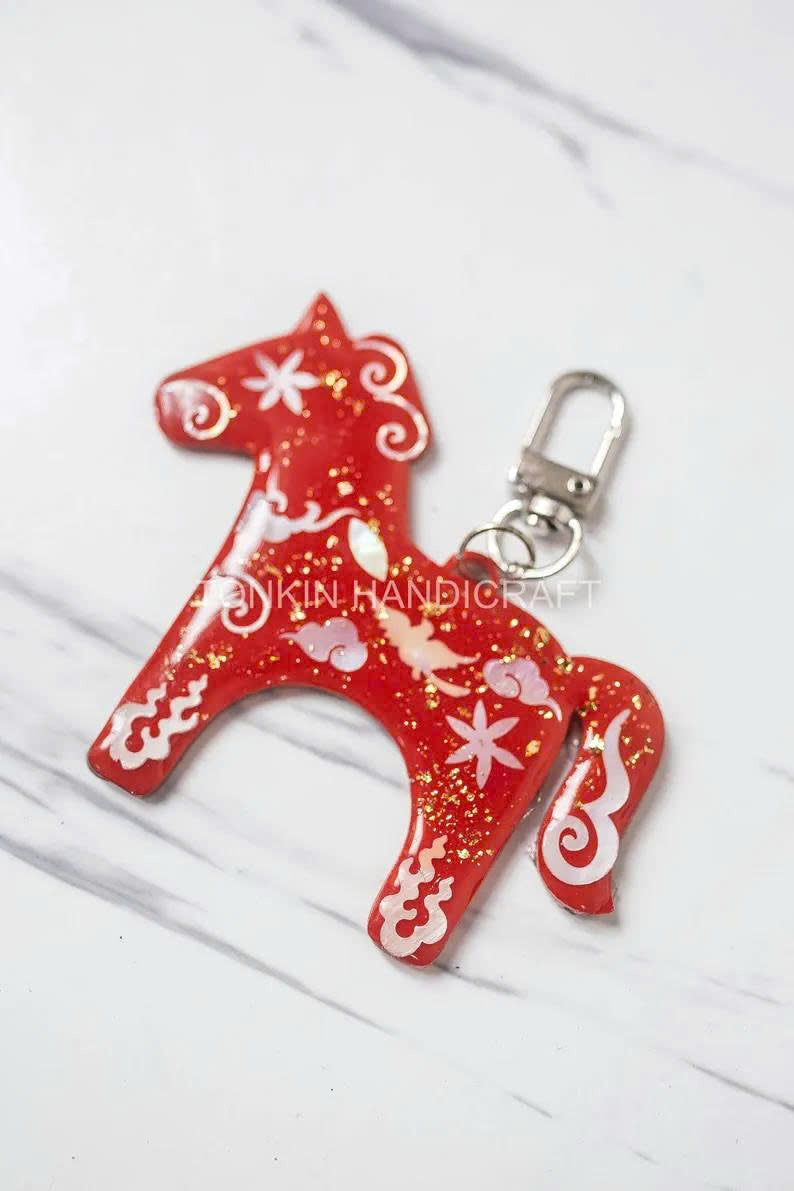 Personalized Hand-Inlaid Mother-of-Pearl Keychain 2 - TONKIN HANDICRAFT