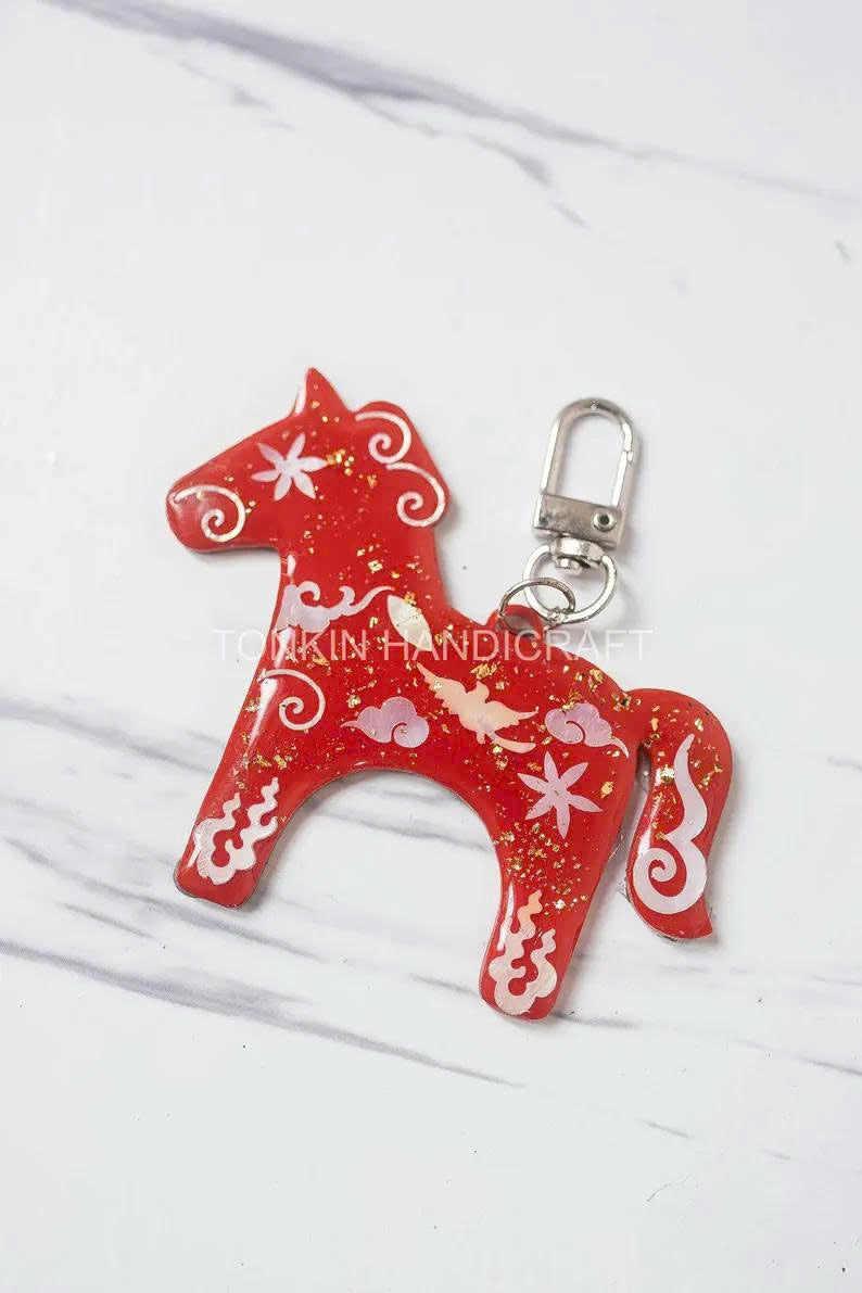 Personalized Hand-Inlaid Mother-of-Pearl Keychain 2 - TONKIN HANDICRAFT