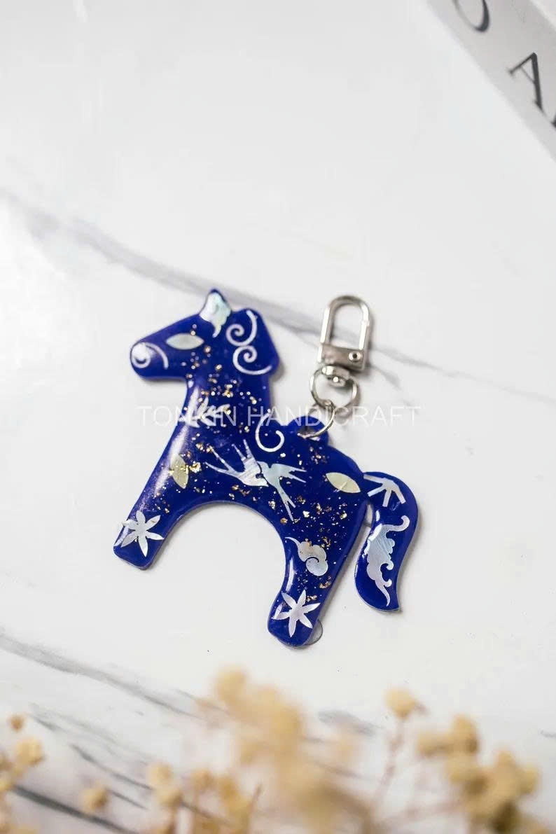 Personalized Hand-Inlaid Mother-of-Pearl Keychain 3 - TONKIN HANDICRAFT