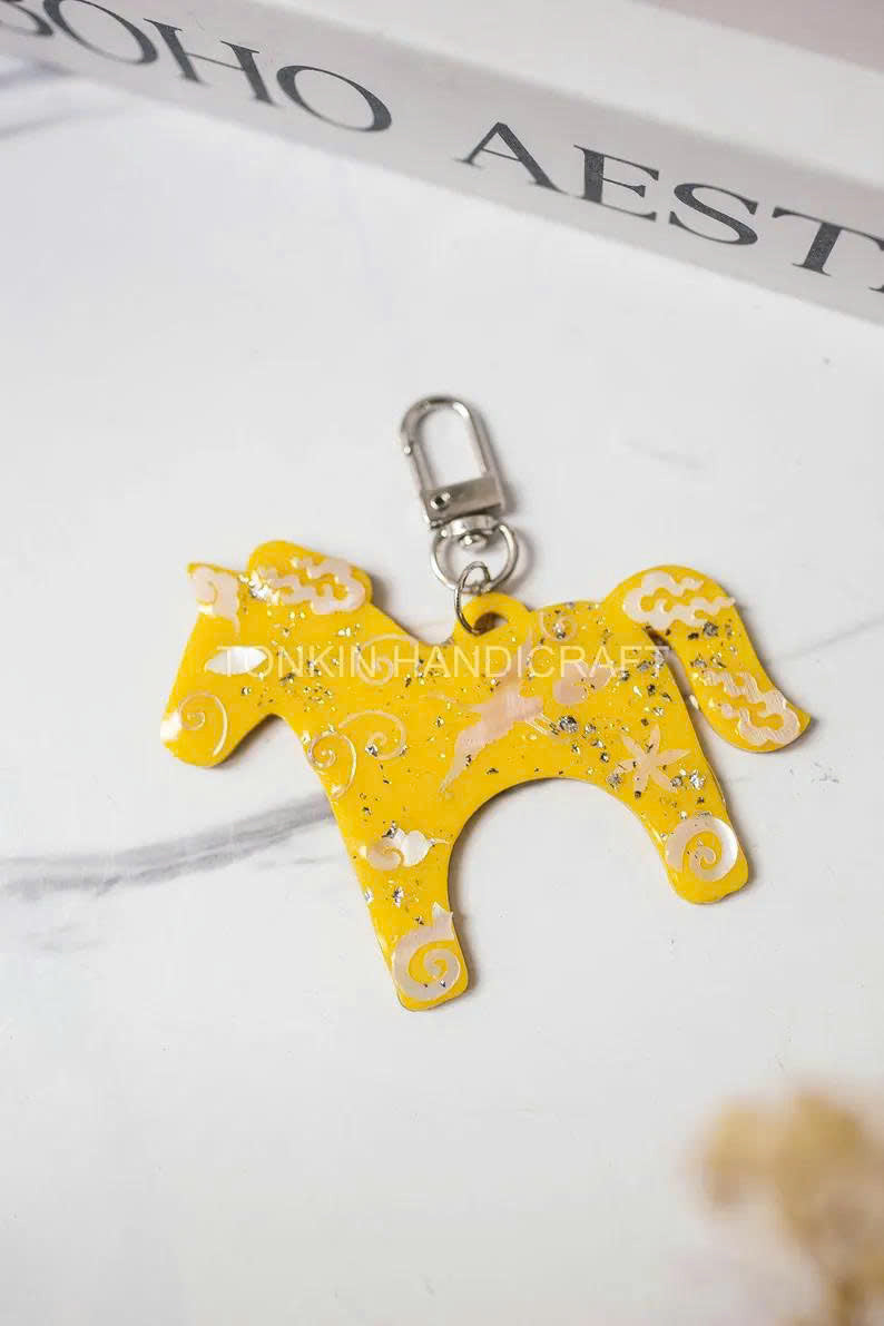 Personalized Hand-Inlaid Mother-of-Pearl Keychain 3 - TONKIN HANDICRAFT